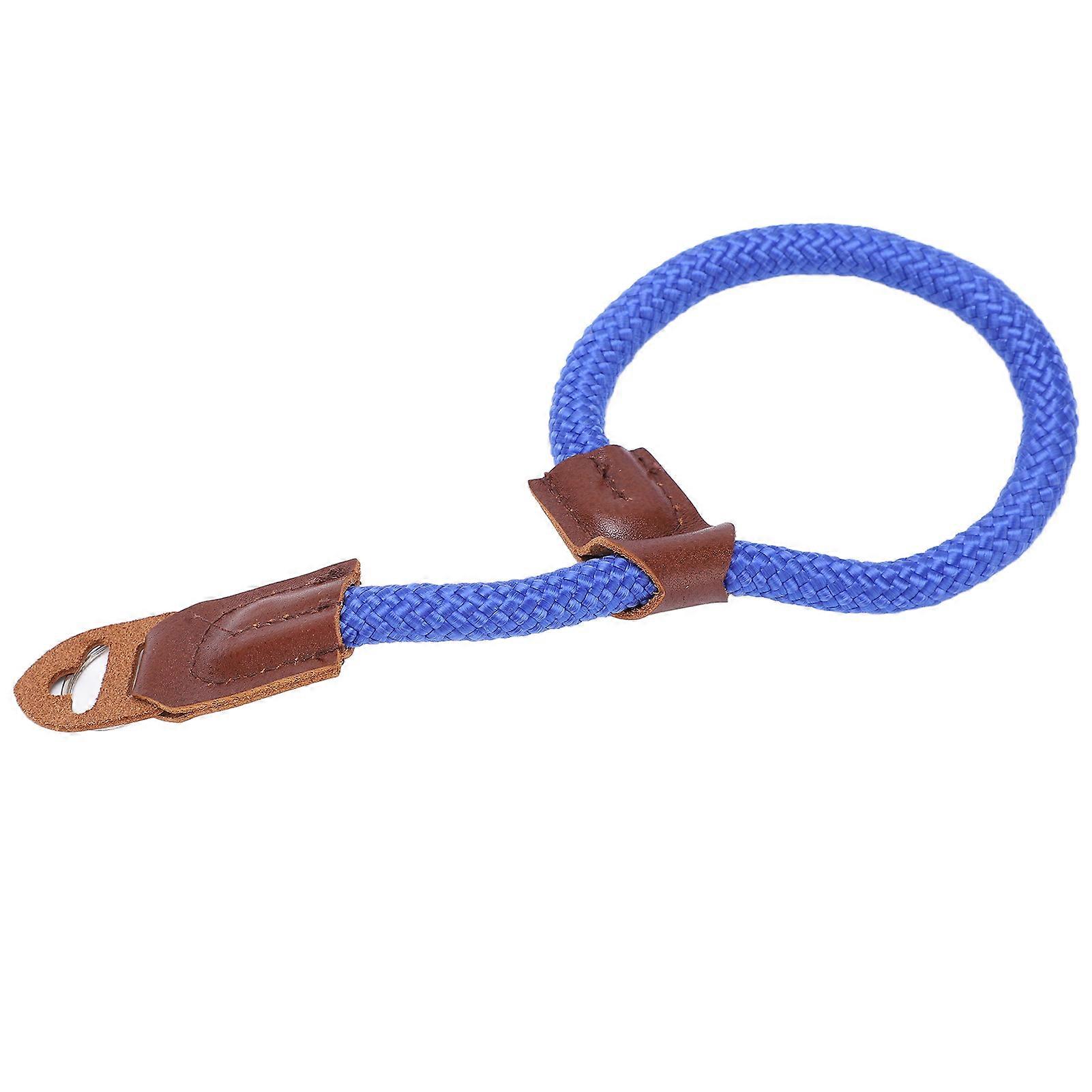 Adjustable Blue Camera Wrist Strap Cowhide Nylon Wear Resistant
