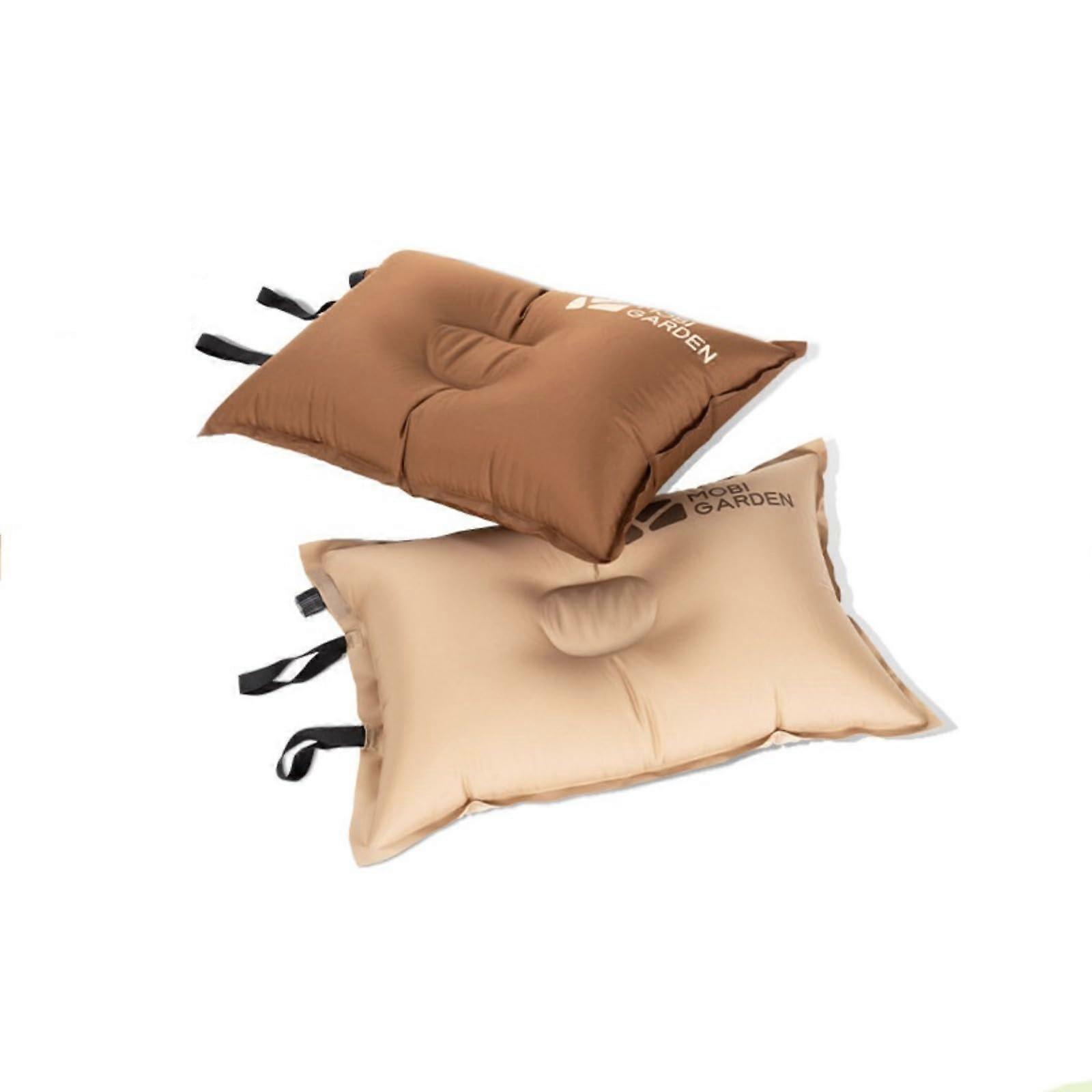 Adjustable Self Inflating Camping Travel Pillow Neck Travel Pillow Quick Inflation Water Bottle Size Fit Bag Two Tone