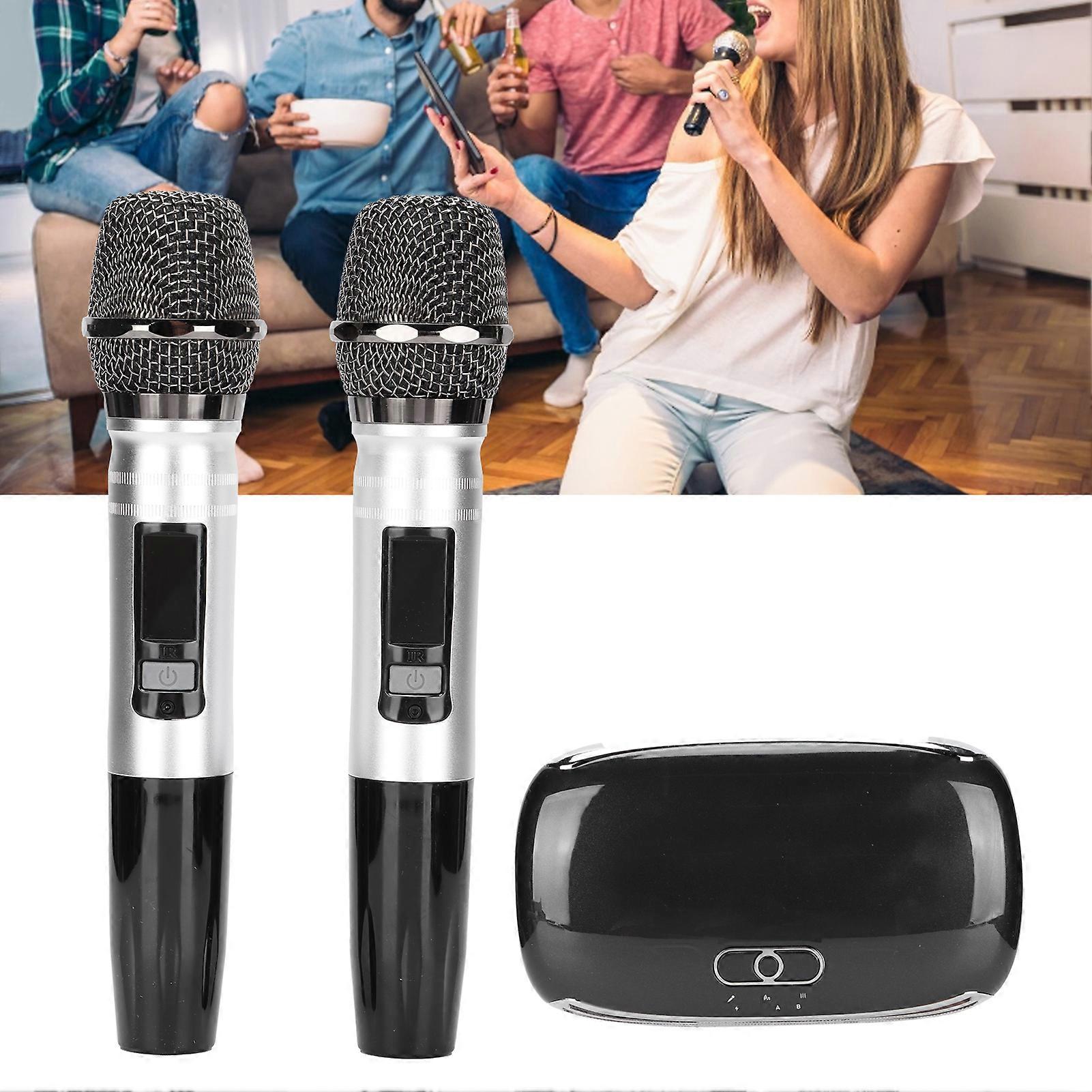 K8 Wireless Karaoke Mixer System Bluetooth Microphone Box Grey