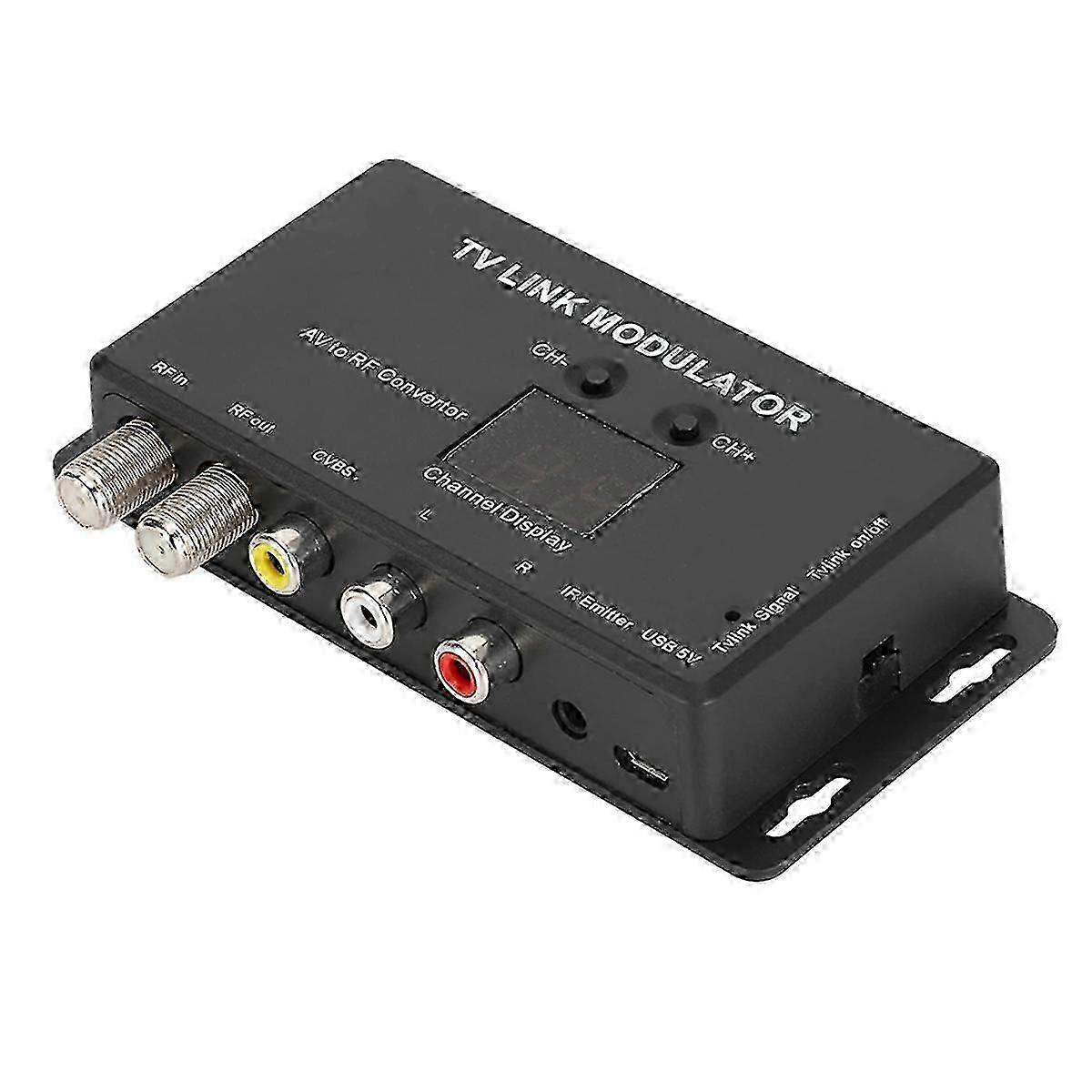 TM70 UHF TV LINK Modulator AV to RF Converter IR Extender with Channel Display USB 5V 2025