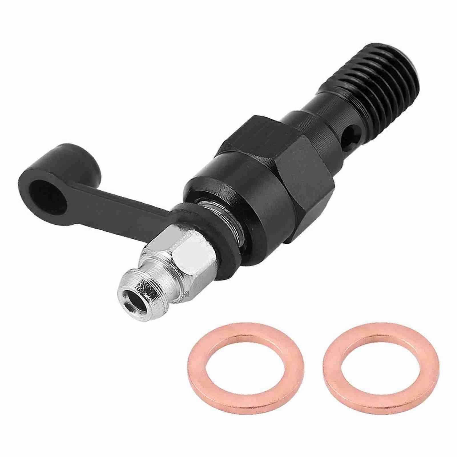 M10x1.25mm Motorcycle Brake Master Cylinder Caliper Bleed Screw Nipple Banjo Bolt Dust Cap Black
