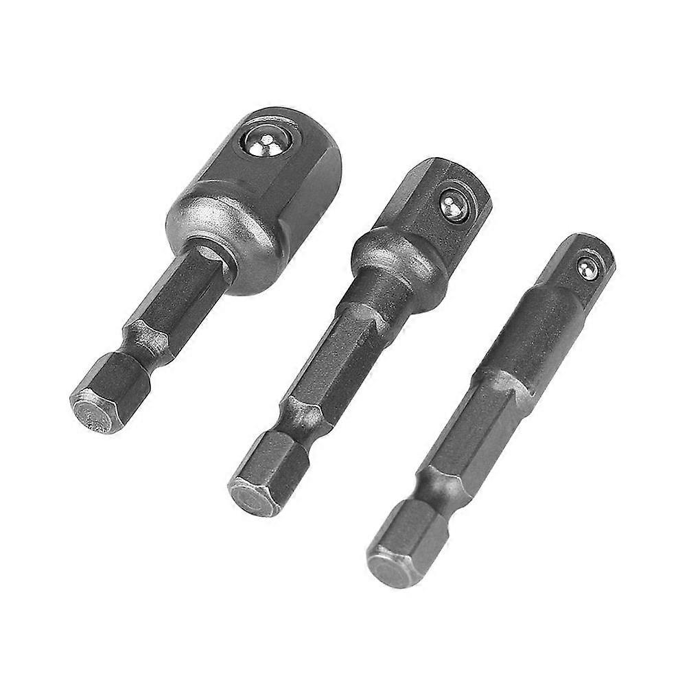 Pack of 3 Drill Bit Extension Bars Socket Adapters Replaceable Spring Loaded
