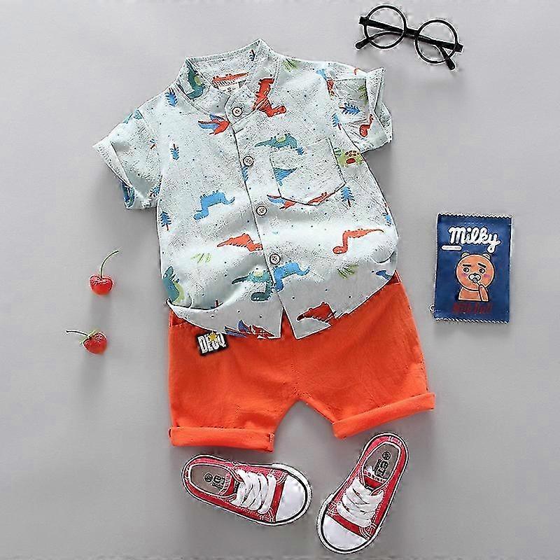 בגדי ילדים יום יומי תינוק בגדי קיץ לילדים סט בגדי ספורט + מכנסיים קצרים חליפות בגדים כותנה מוצרים בגדי ילדים