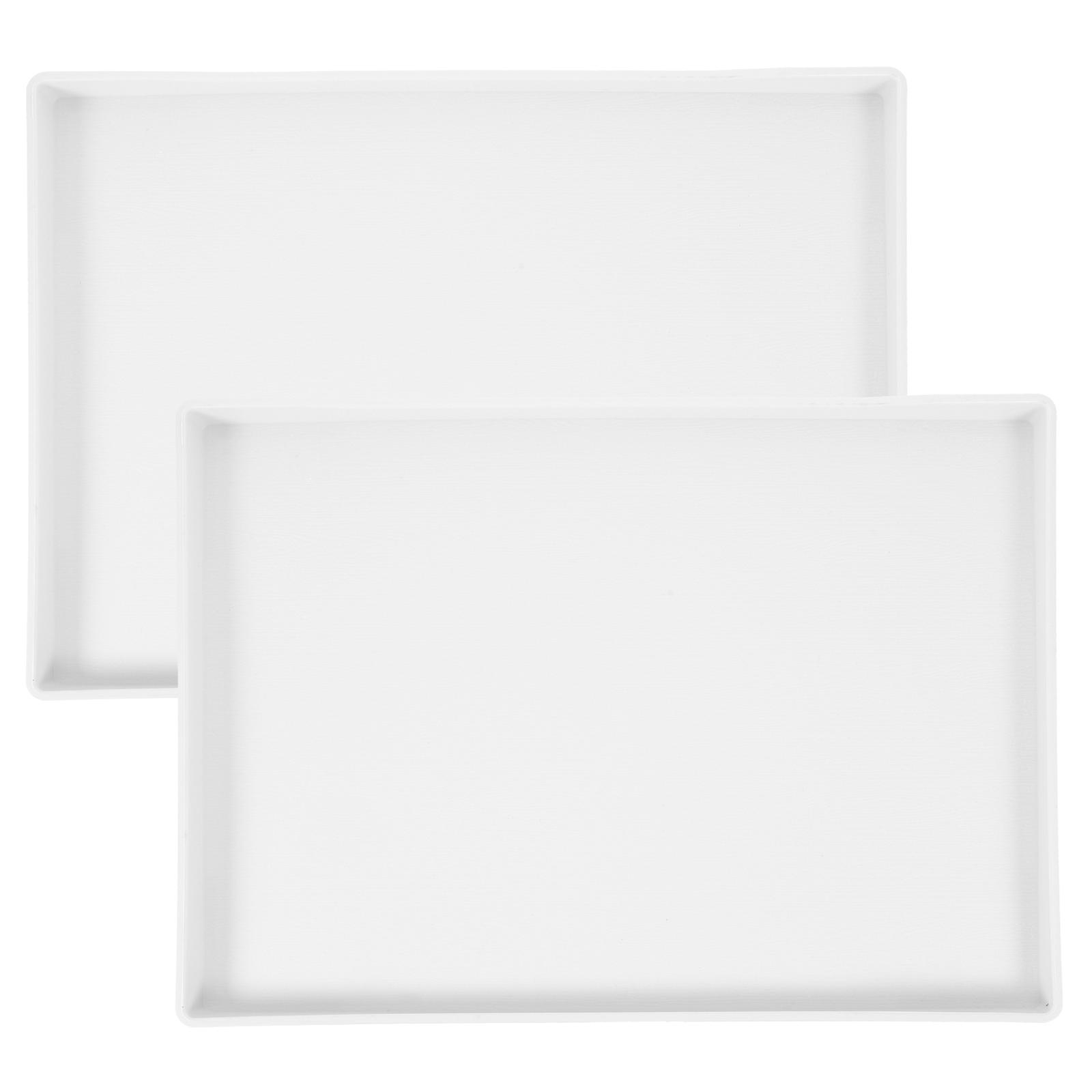 Anti Slip Serving Tray White Serving Plate for Dessert Snacks 2Pcs