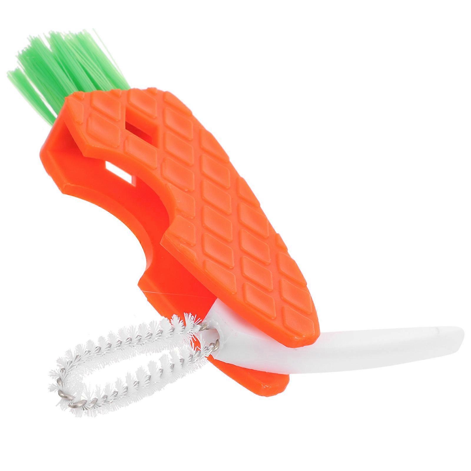 Orange Bottle Brush Tiny Bottle Lid Brush for Kitchen Cleaning Tool