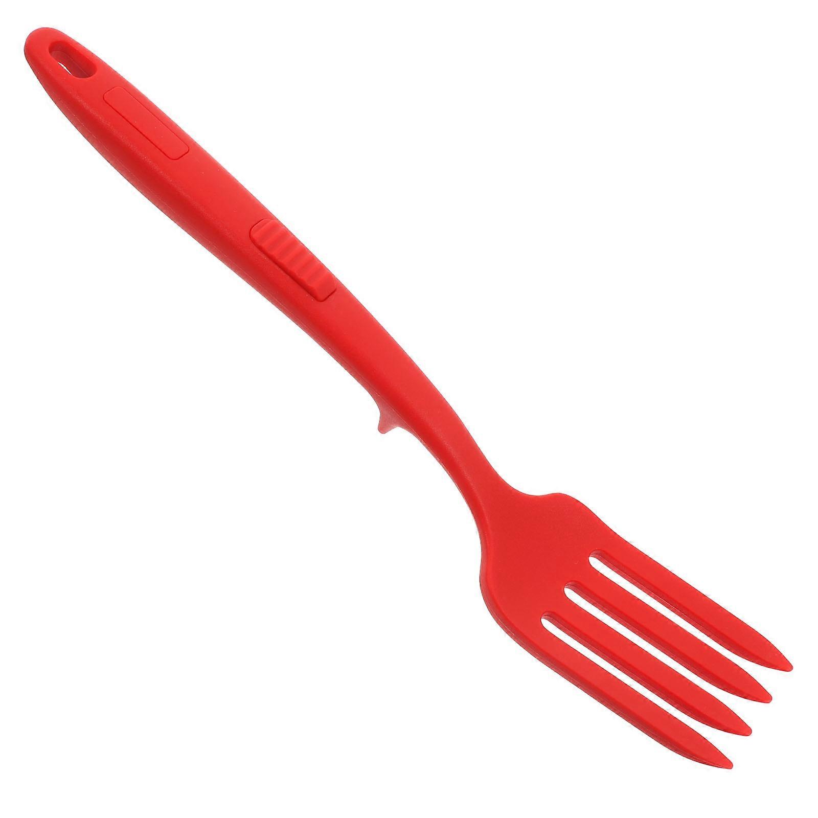 Red Silicone Fork for Cooking Pasta Stirring 3Pcs Heat Resistant Kitchen Forks