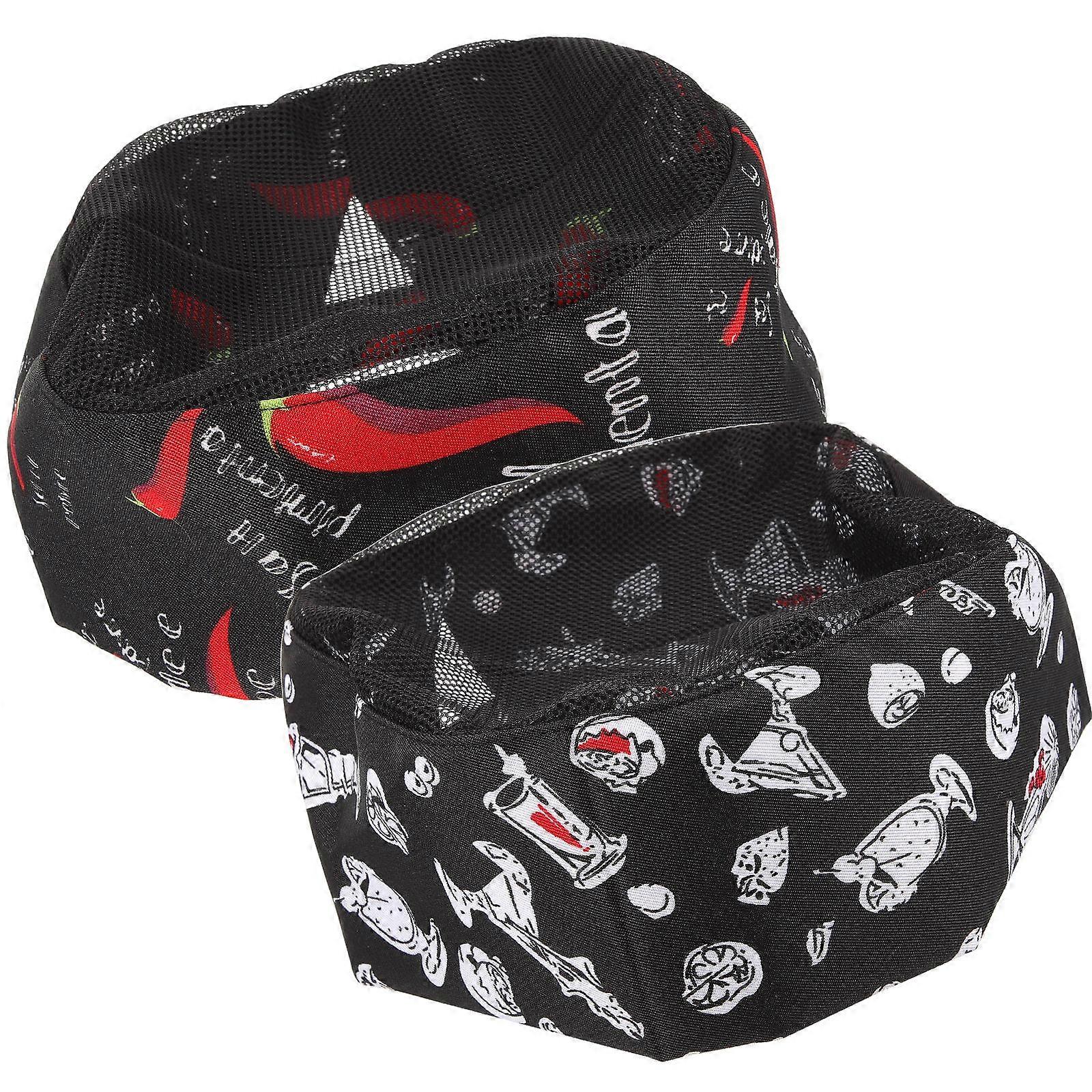 Chef Hat Service Cap for Wearing 2Pcs Comfortable Kitchen Cooking Hats