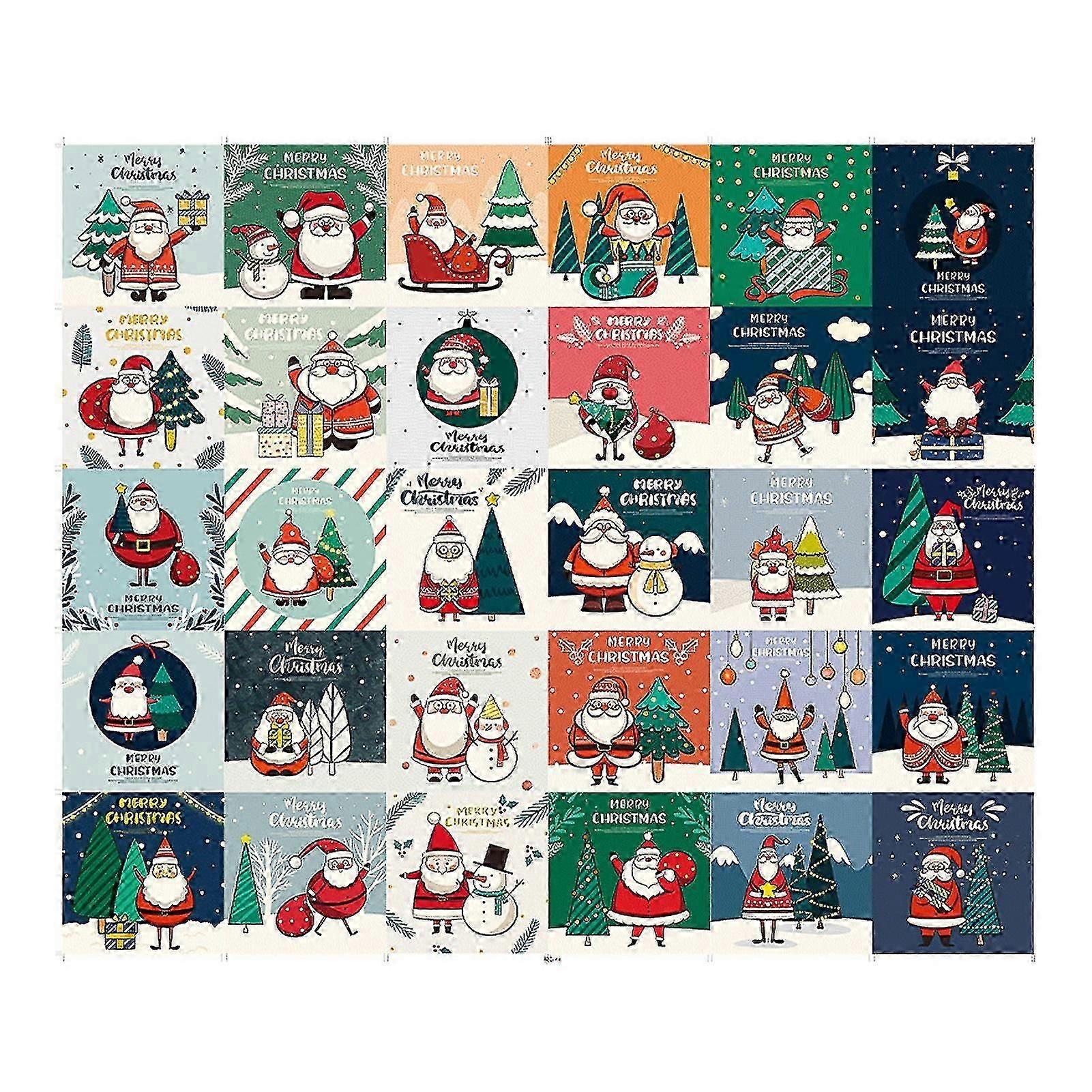 30Pcs/Set Holiday Cards Multi-purpose Adorable Thick Holiday Greeting Cards Bulk Christmas Cards Assortment for Gifts - MXBC