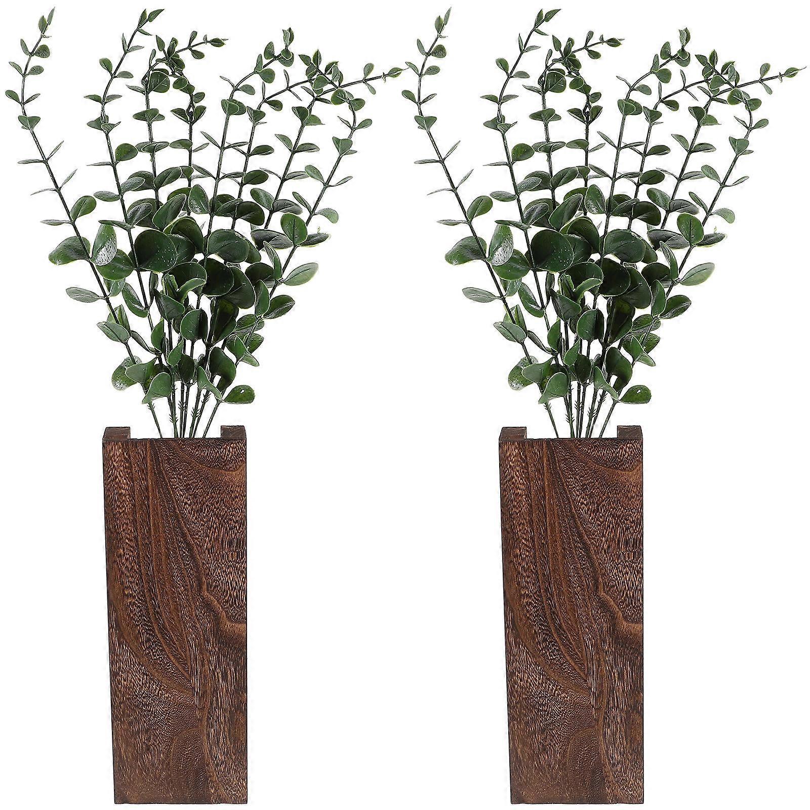 Artificial Eucalyptuss Vase for Decor with 4Pcs Simulation Branch Hanging