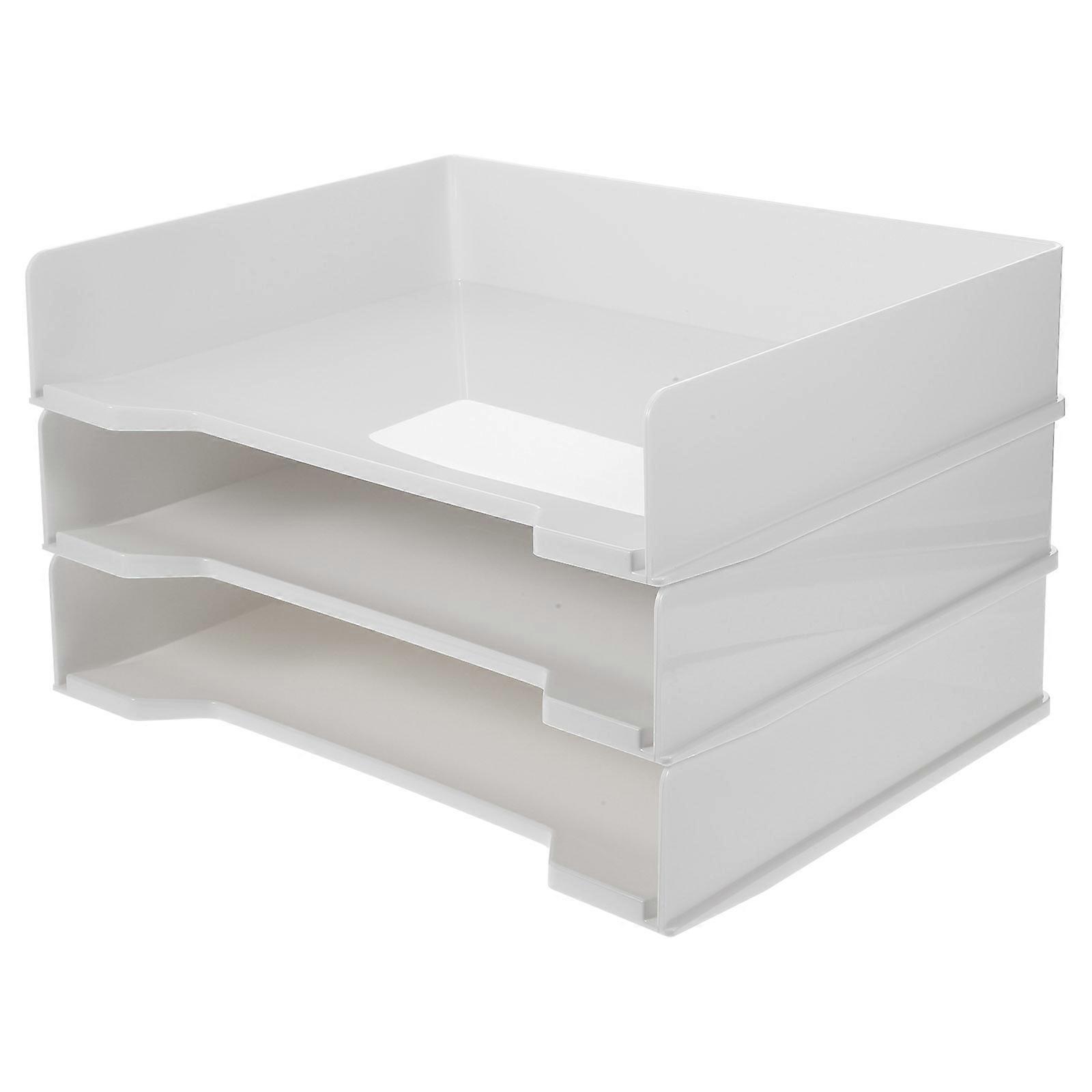 File Storage Box Office Supply Holder for Document Organization 3Pcs