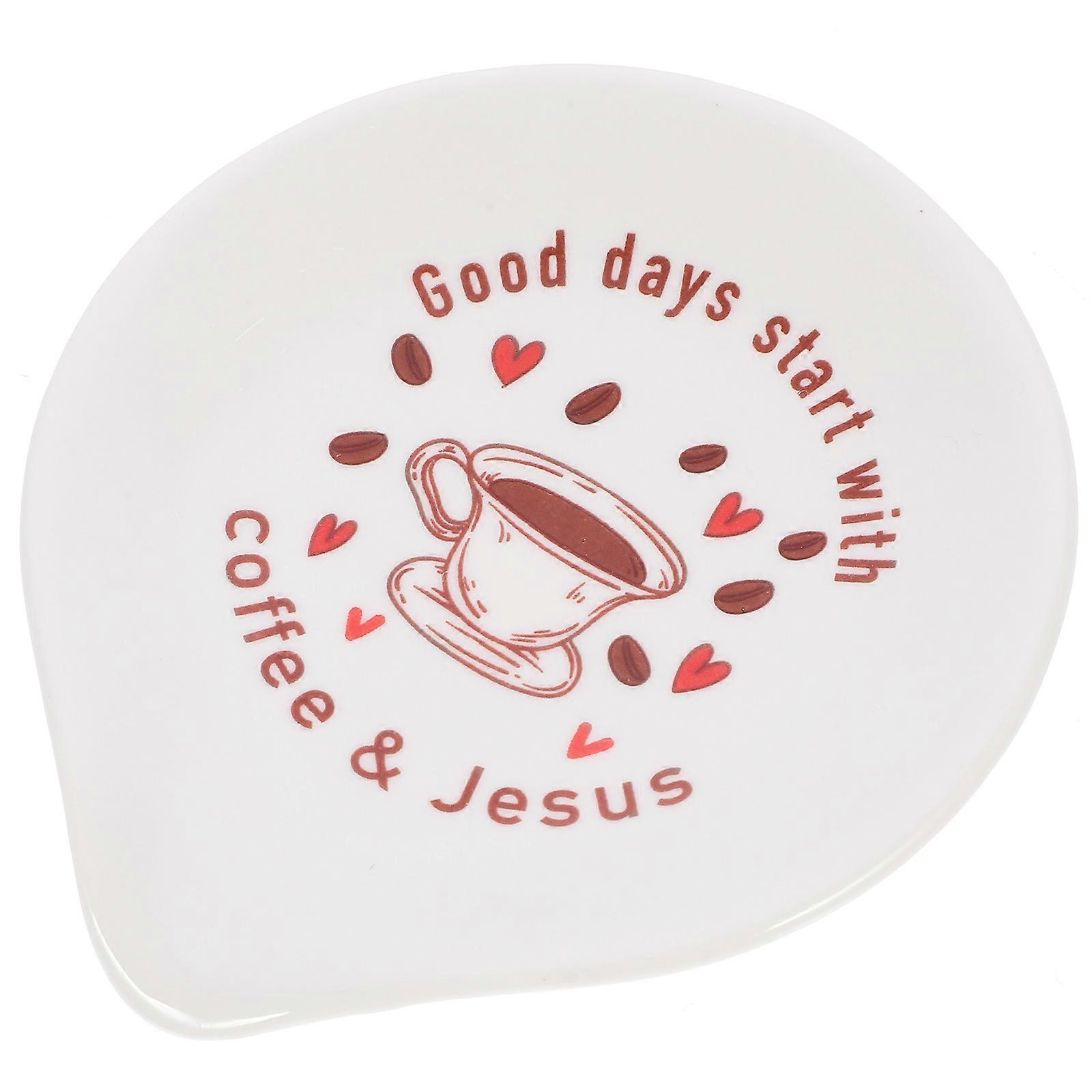 Coffee Spoon Holder with Ceramic Spoon Rest for Kitchen
