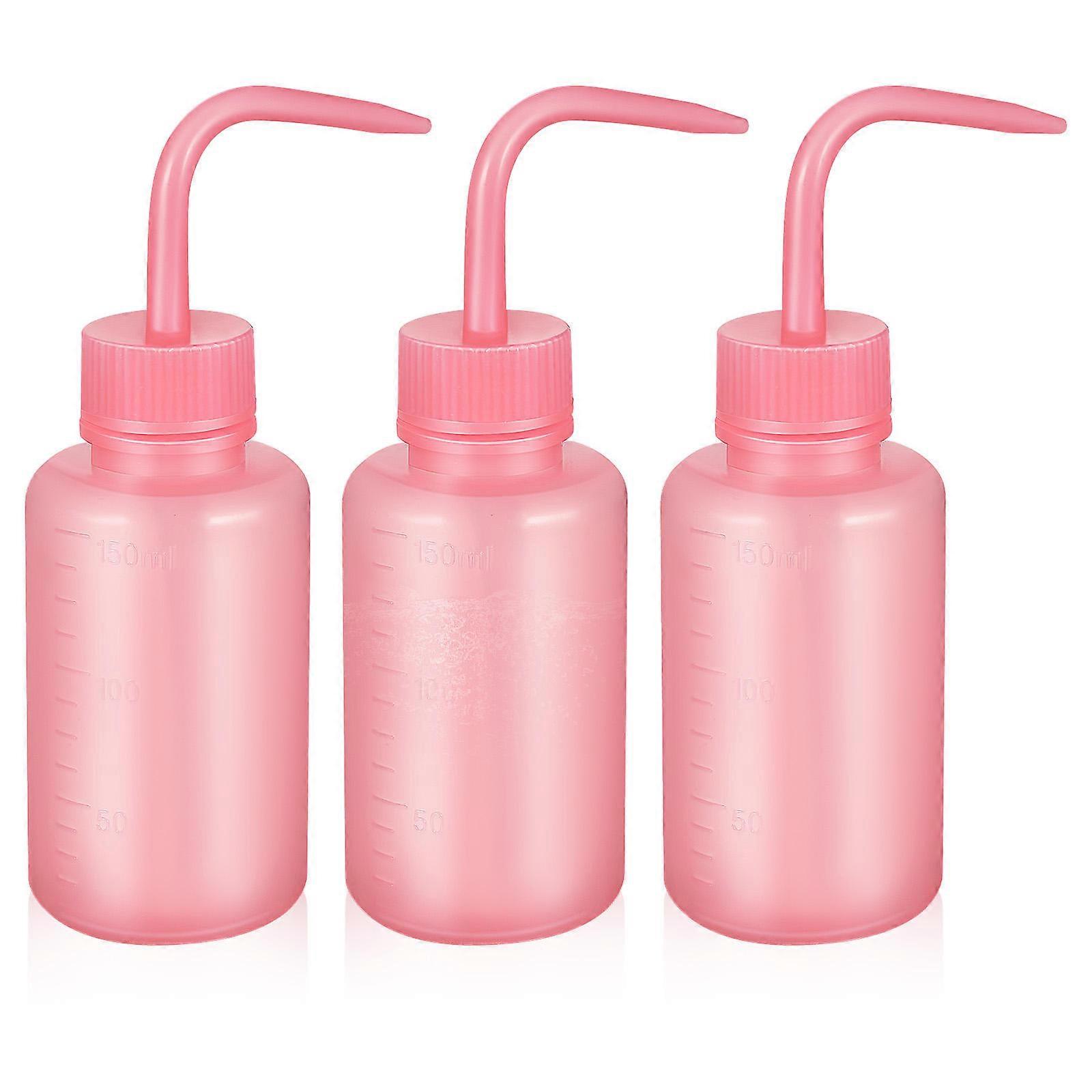 Eyelash Cleansing Tool Lash Rinse Bottle with Precision Tip 3Pcs Pink