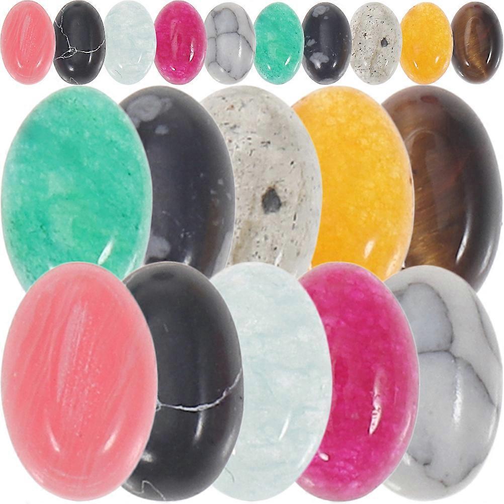 40Pcs Natural Cabochons Beads for Jewelry Making with Assorted Colors