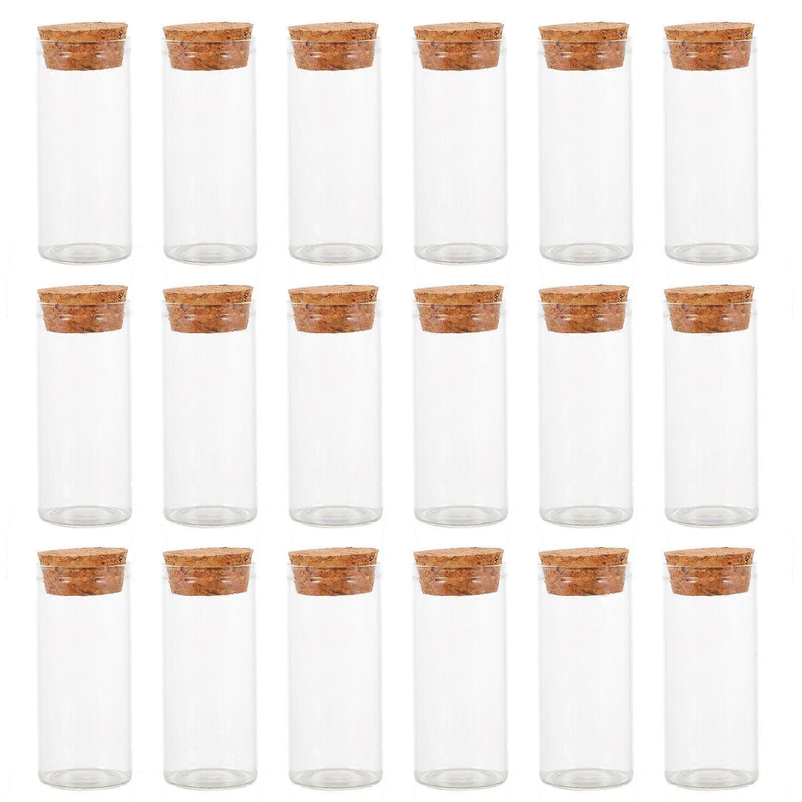 Cylindrical 80 Pcs Test Tubes Storage Container Crafted From Transparent Glass With Wooden Stoppers For Laboratory And Home