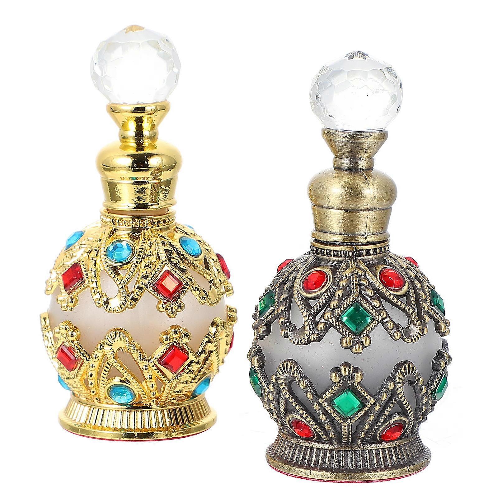 Retro Perfume Bottles Glass Containers for Essential Oil Storage 6Pcs