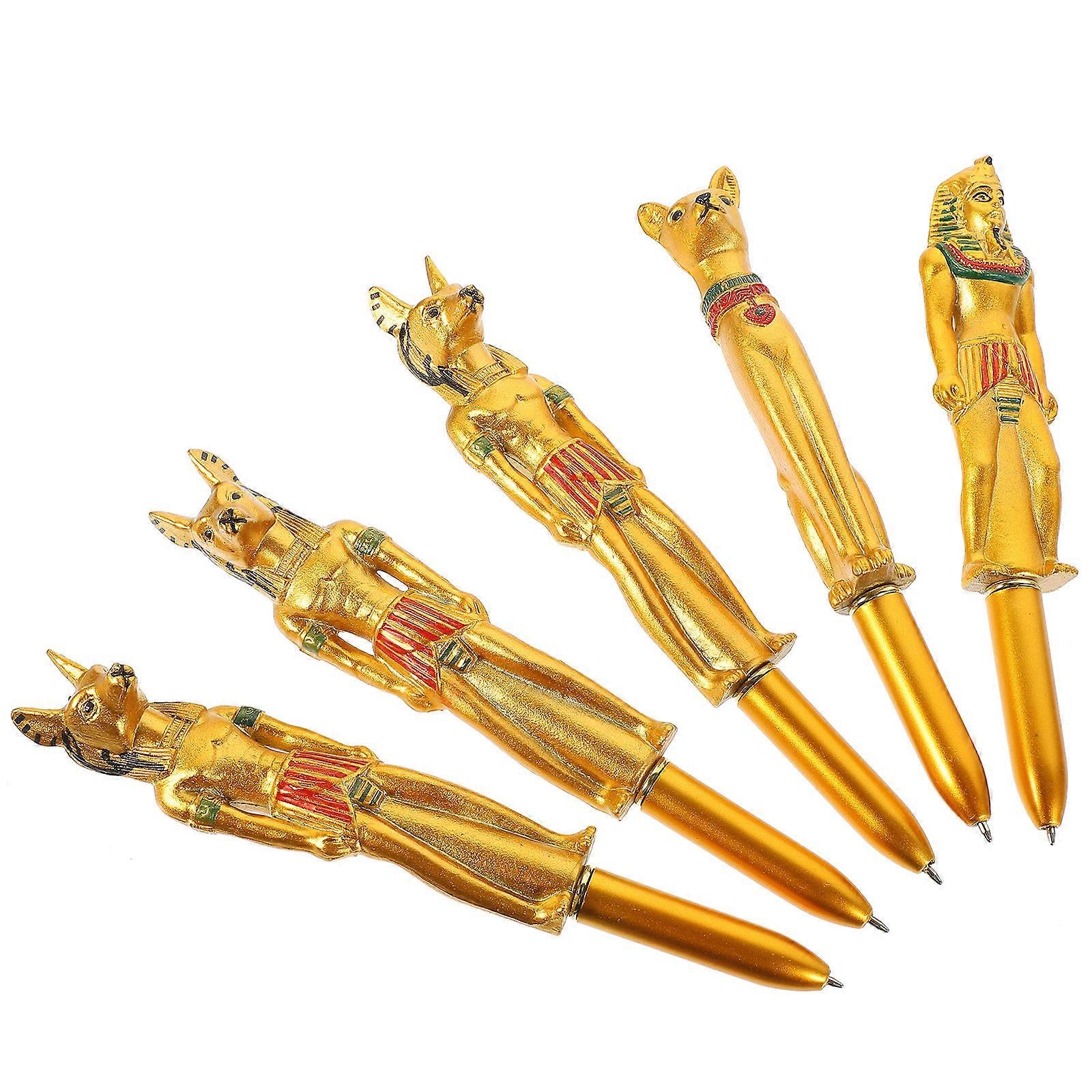 Creative Ball-Point Pen Egyptian Character Pharaoh Shape for Writing 10Pcs