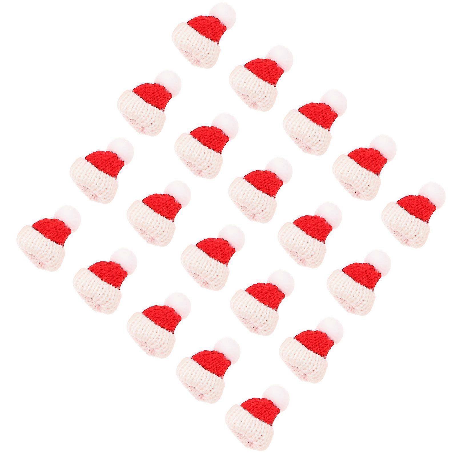 Christmas Mini Hats Woolen Hats for Table and Tree Decoration 100Pcs