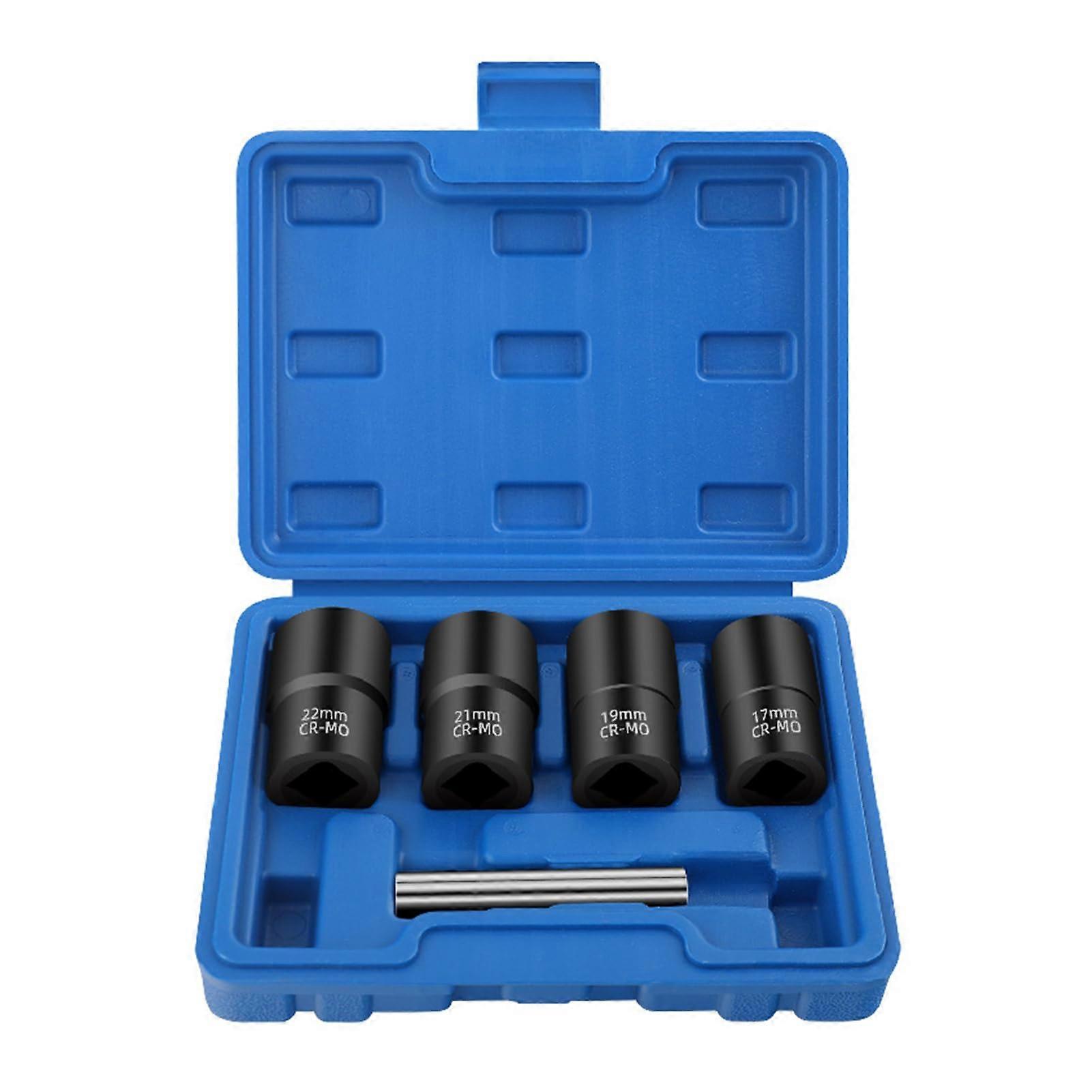 Stripped Nut Remover 5Piece Nut Extractor Socket Set For Impact Tools, Extraction Socket Kit, Durable EasyOut