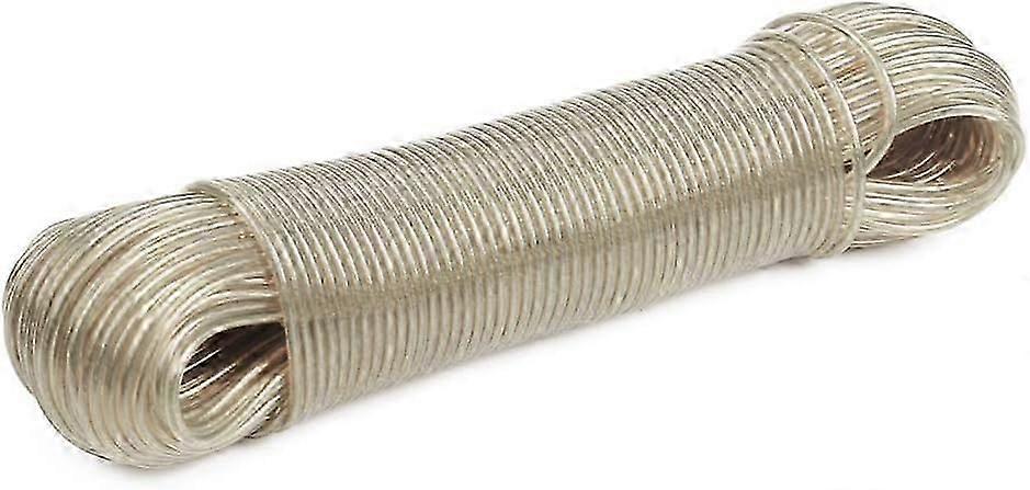 Clothesline with plastic coating, sturdy steel cable -20 m transparent