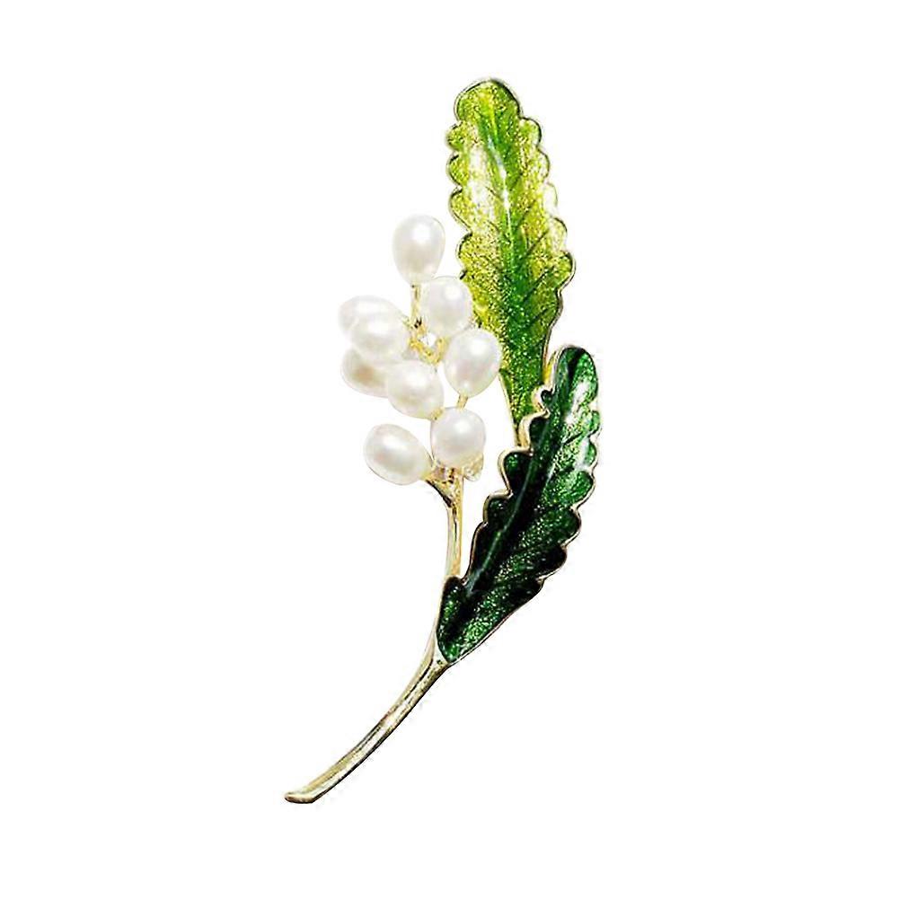 Tulip Brooch Alloy Brooch for Decor Use 2Pcs Colour Enamels Pearl Pin