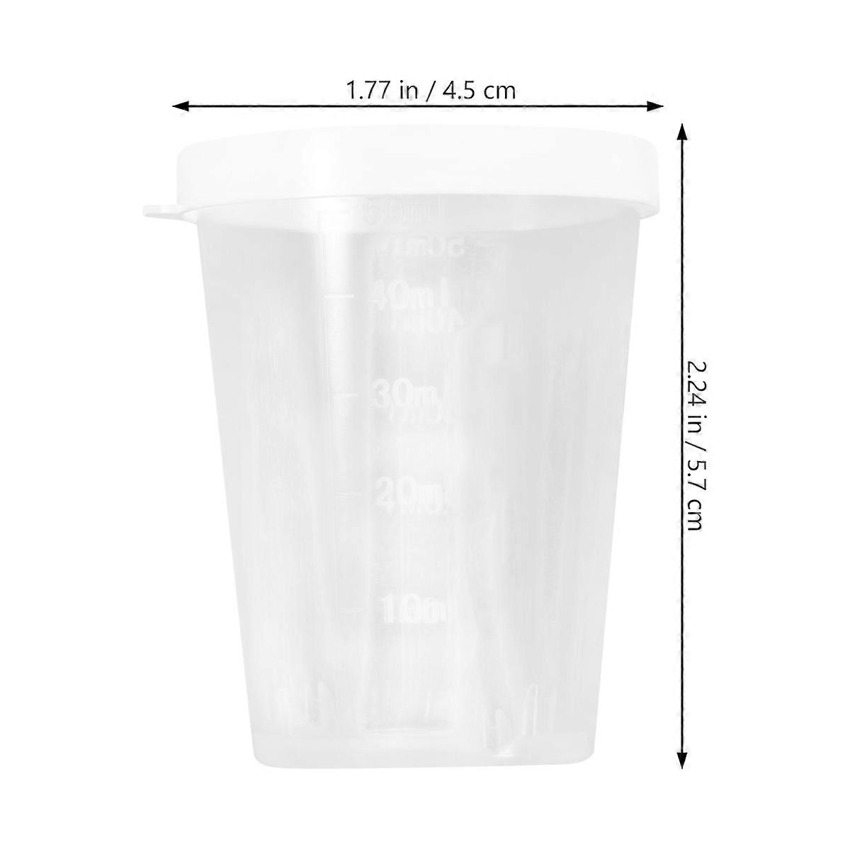 50Pcs Transparent Plastic Measuring Cup Liquid Measurement Kitchen Use 5.7X4.5cm High Functionality