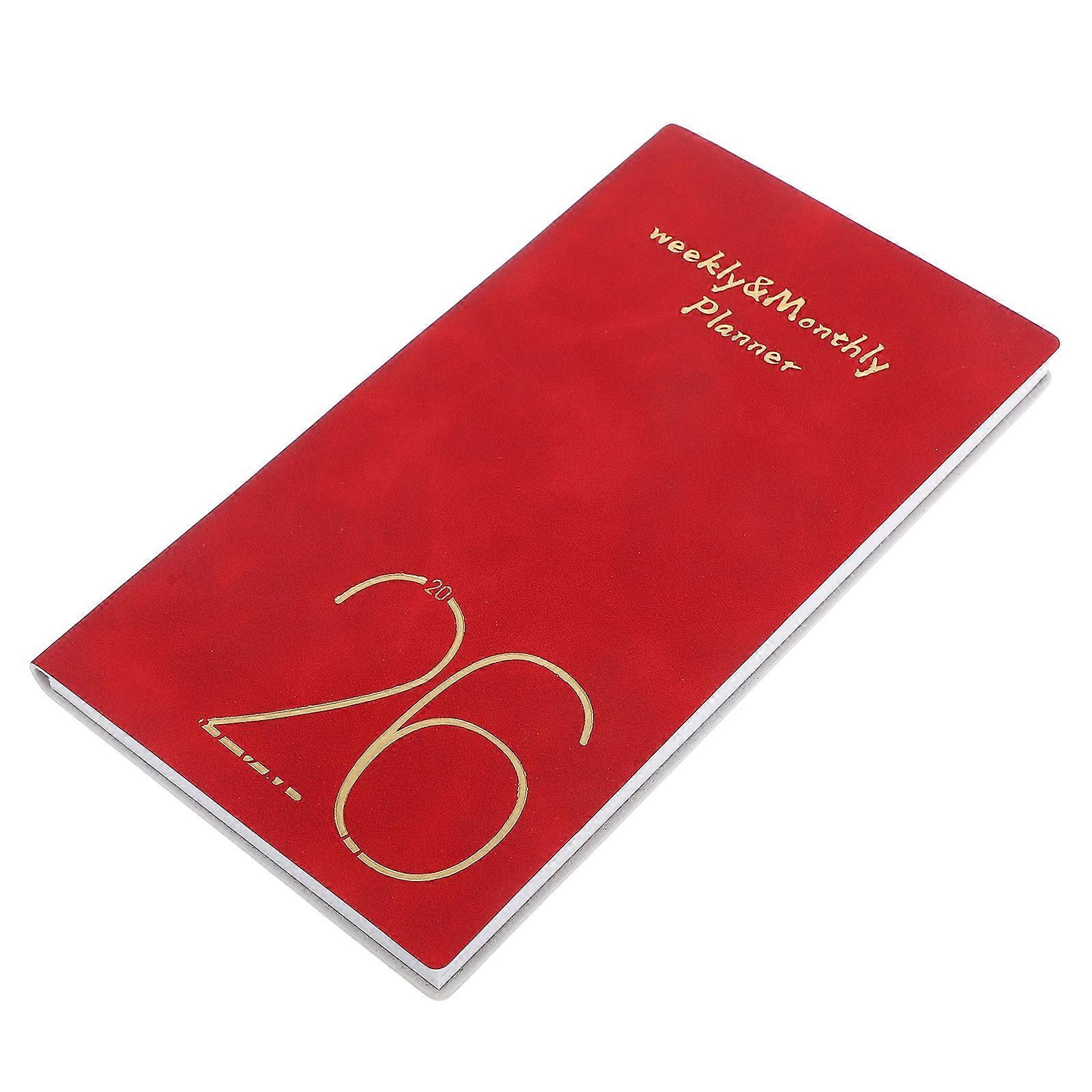 2026 Red Daily Planner with Notes Section 3Pcs Small Notebooks for Work