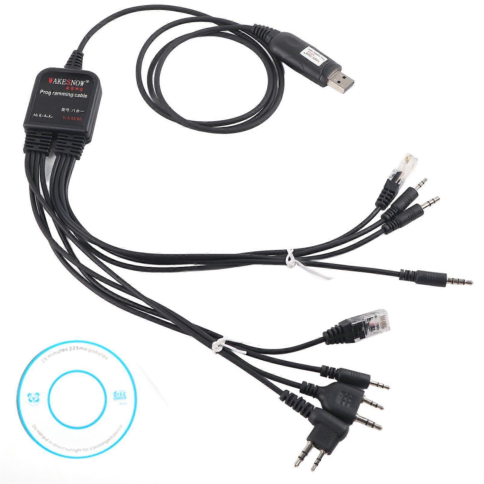 8 In 1 USB Programming Cable for KENWOOD/ QuanShengcn/ Tyt/ Motorola Radio
