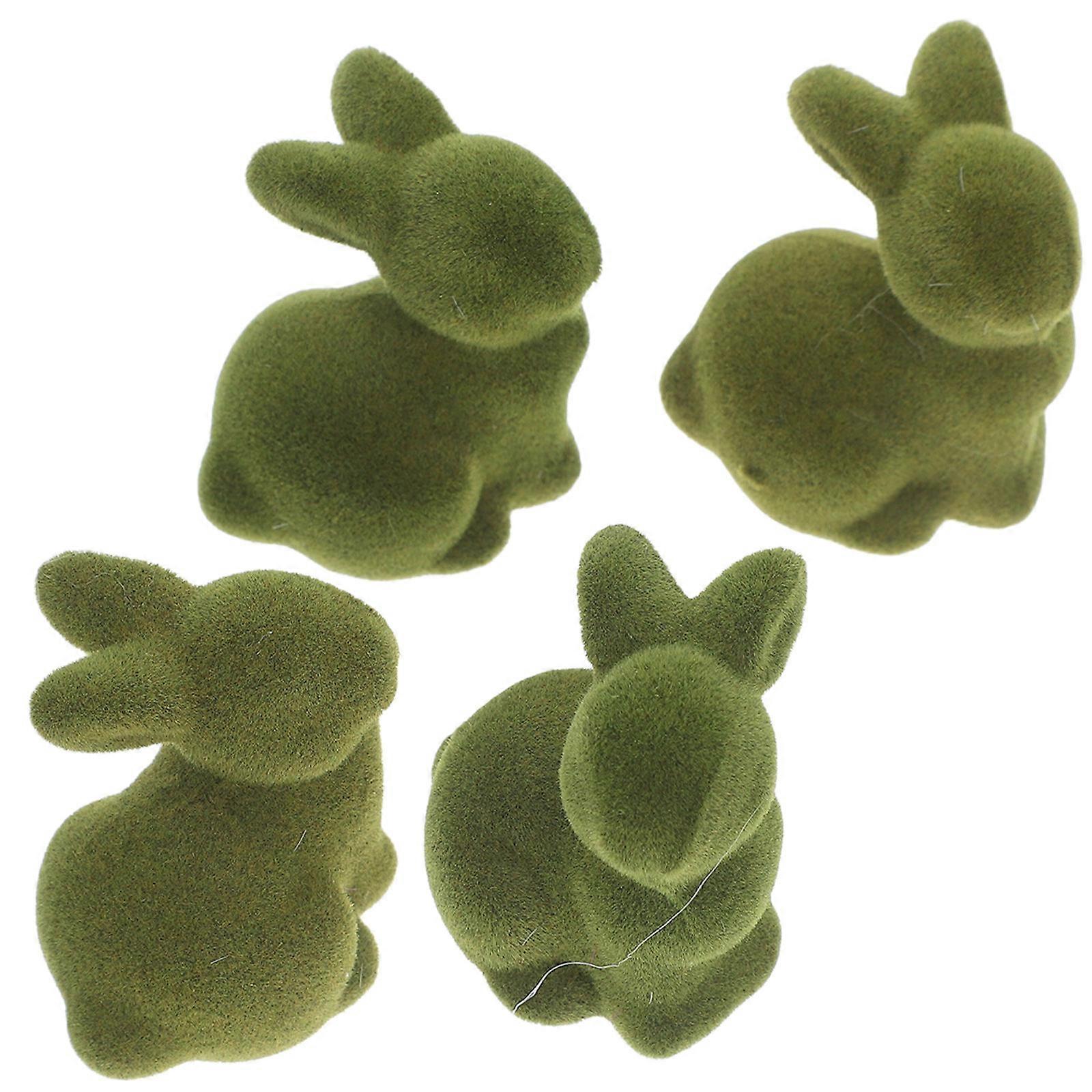 Mini Flocked Bunny Decor for Easter Party Decoration with 8Pcs Set