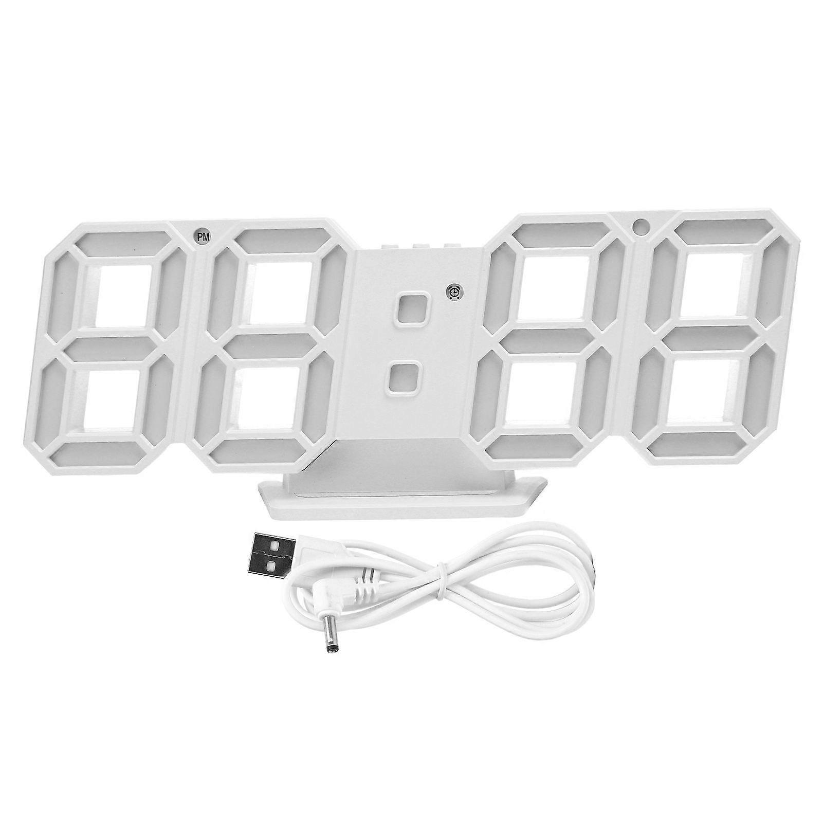 3 Dimensional LED Digital Clock Desktop Alarm Clock for Home Office Dormitory School