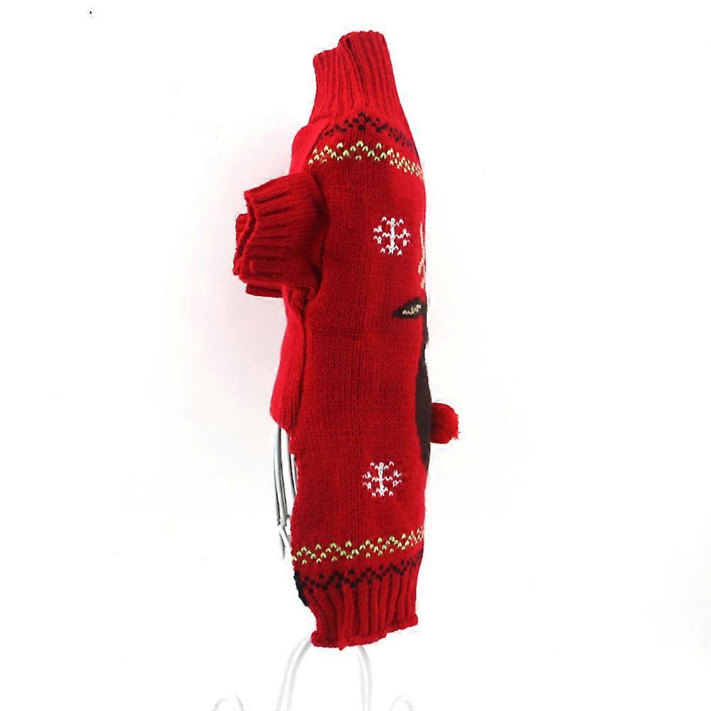 Pet Sweater Dog Clothes for Christmas Red Holiday Pullover