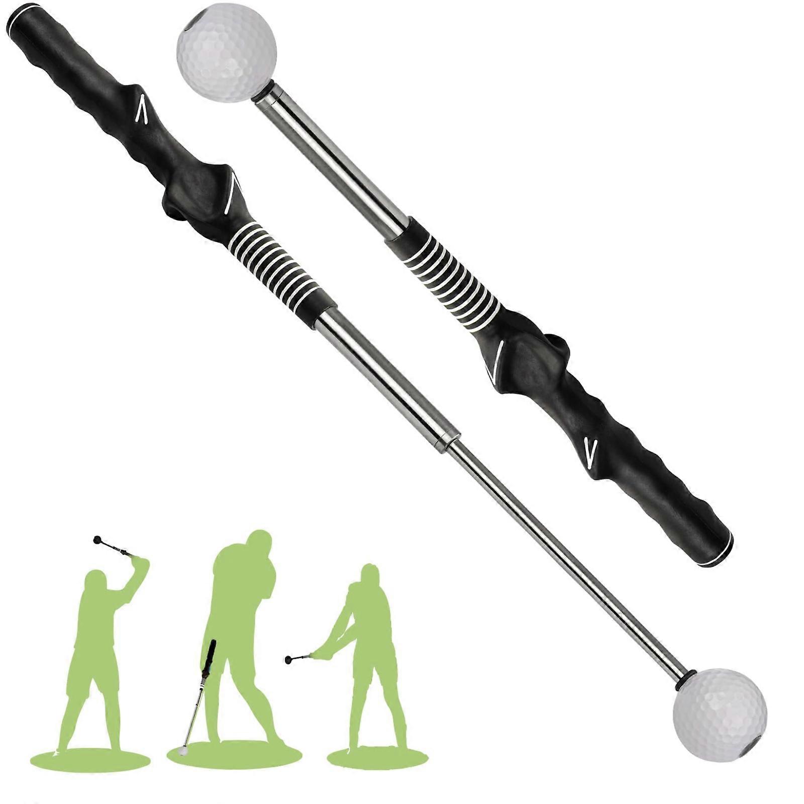 Retractable Golf Swing Training Aid, Grip & Swing Trainer for Warm-up, Strength and Tempo Training for Chipping & Hitting, Left-Handed Design, Ideal f