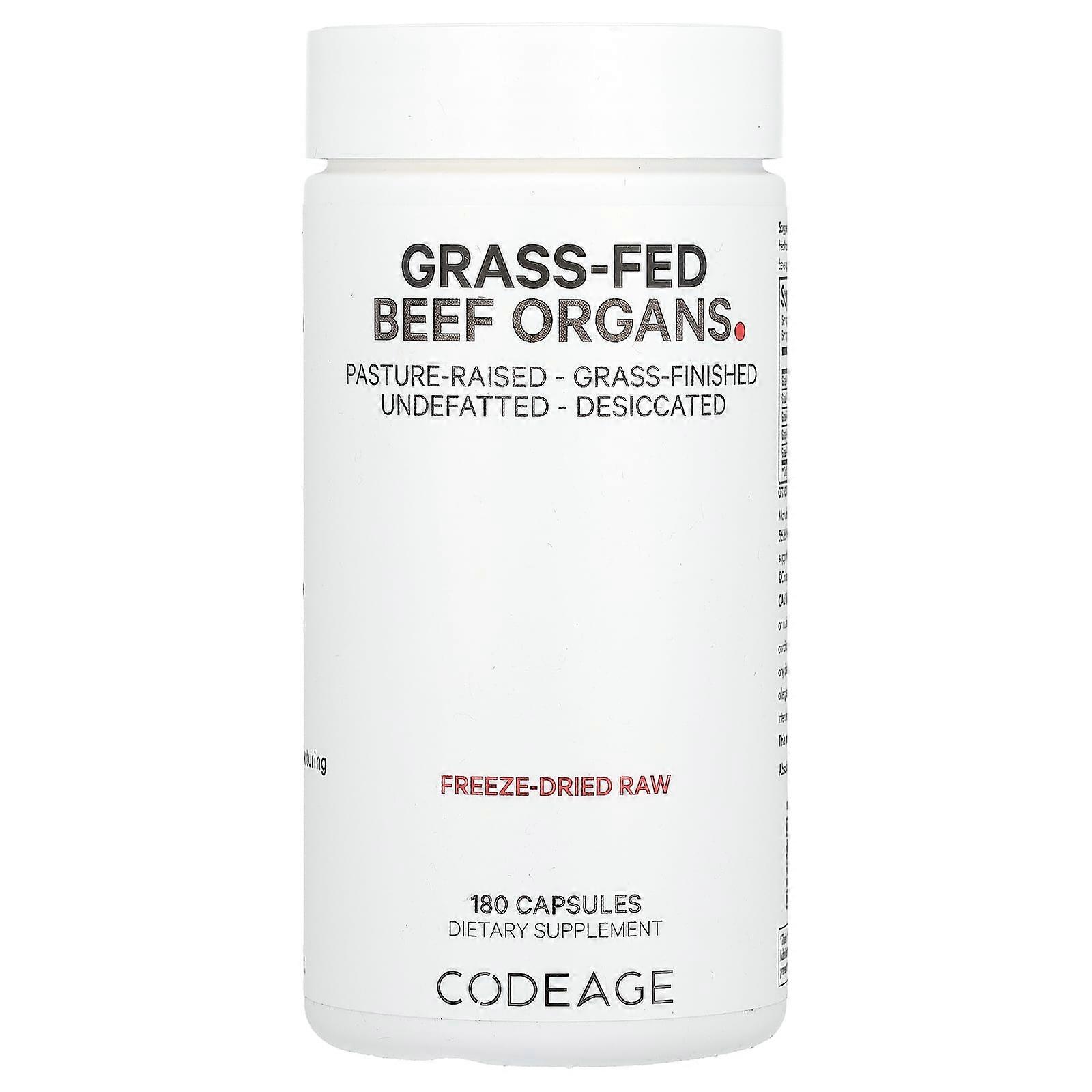 Grass-Fed Beef Organs, 180 Capsules