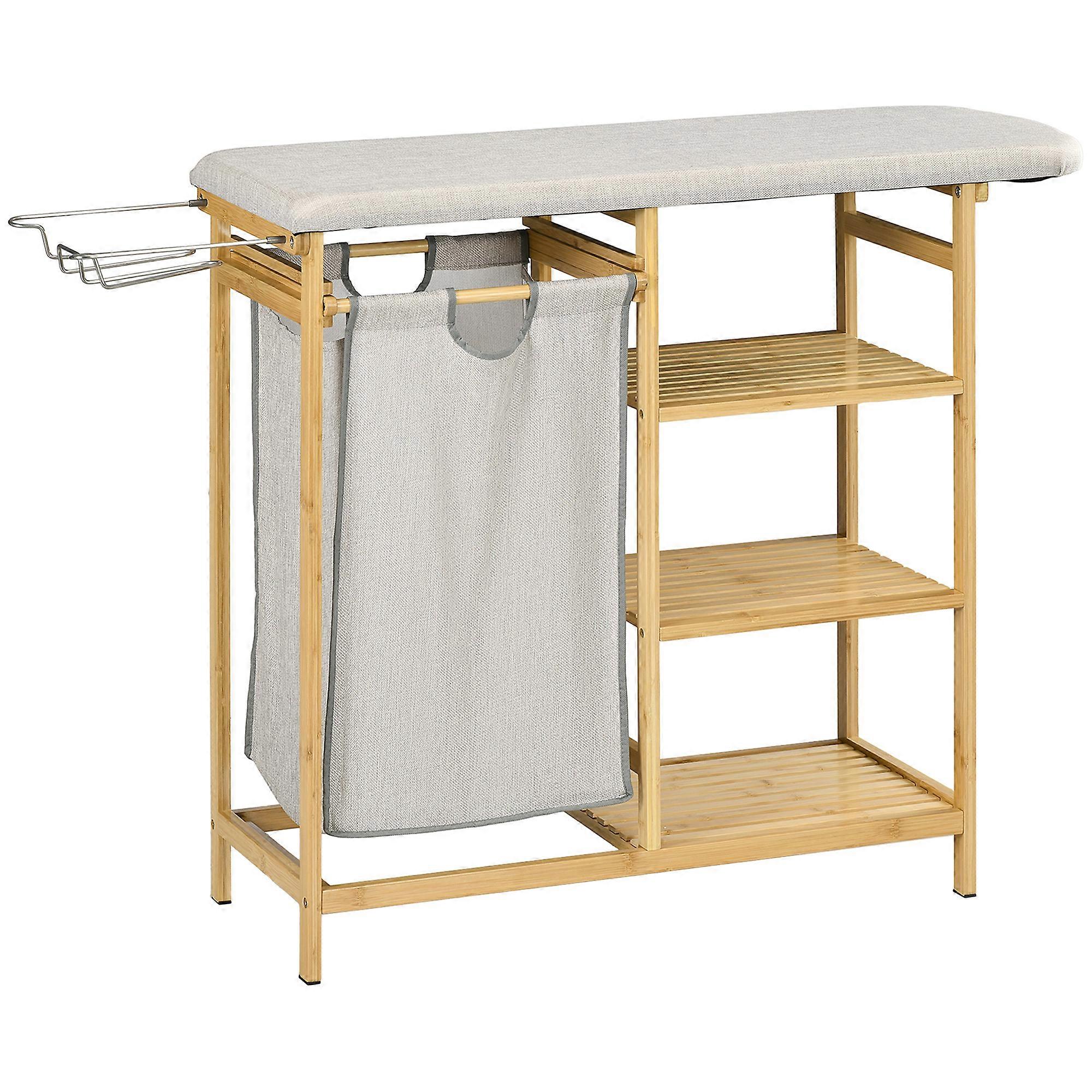 HOMCOM 574L Laundry Basket Ironing Board 3 Tier Shelf