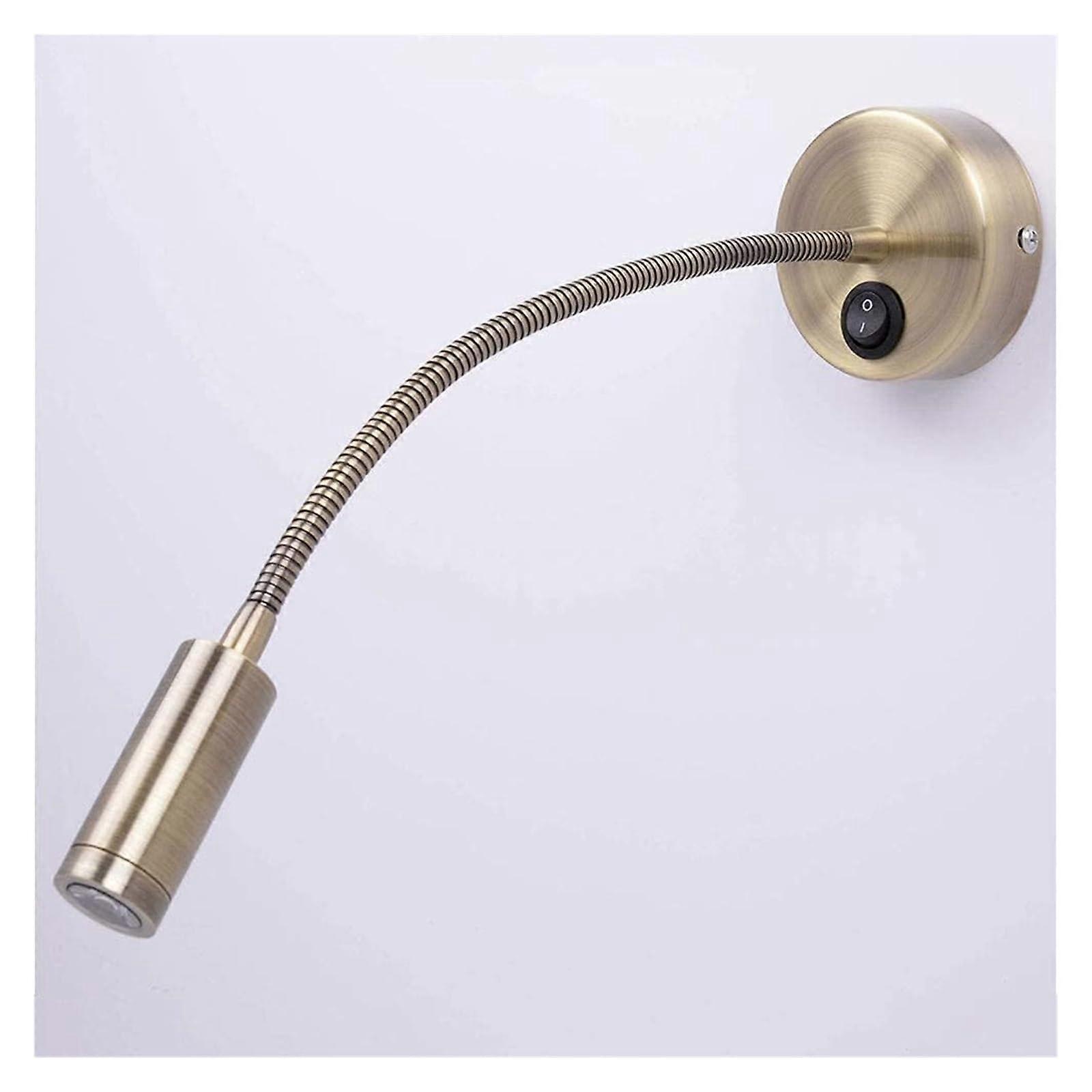 Bedside Lamp With Switch On Base, Flexible Wall Reading Lamp, European Style LED Spotlight, Good Heat Dissipation