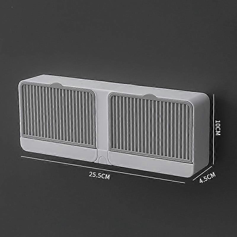 Single/double compartment wall-mounted soap box large capacity non-perforated draining rack white bathroom storage box accessori