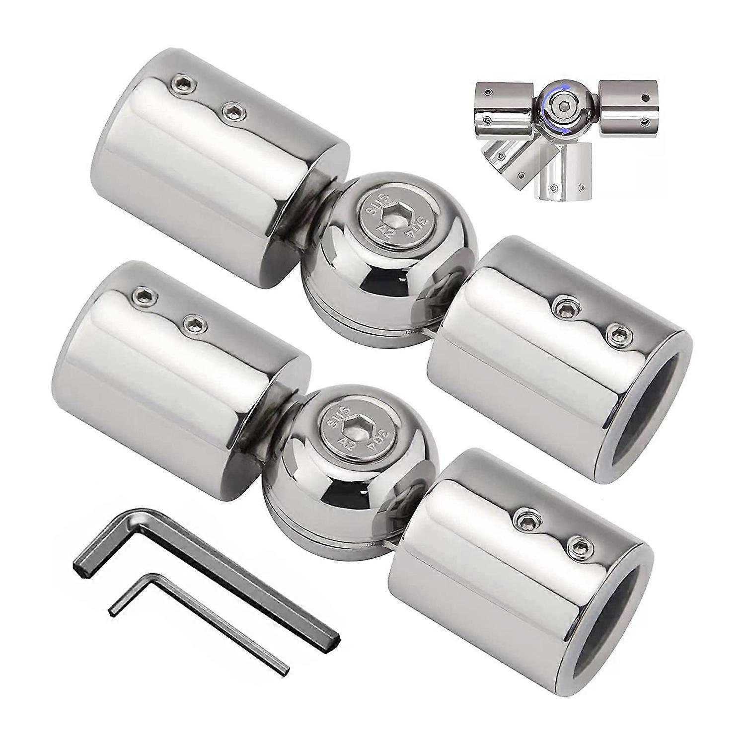 2PCS Curtain Rods Corner Connector(Silver)