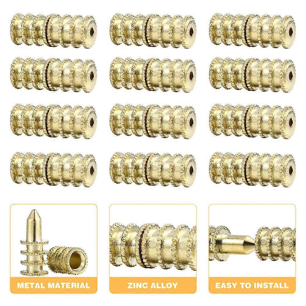 20 Pcs Table Bolt Sleeves threaded dowel pin Sets Zinc Alloy Small Dowel Rods Threaded