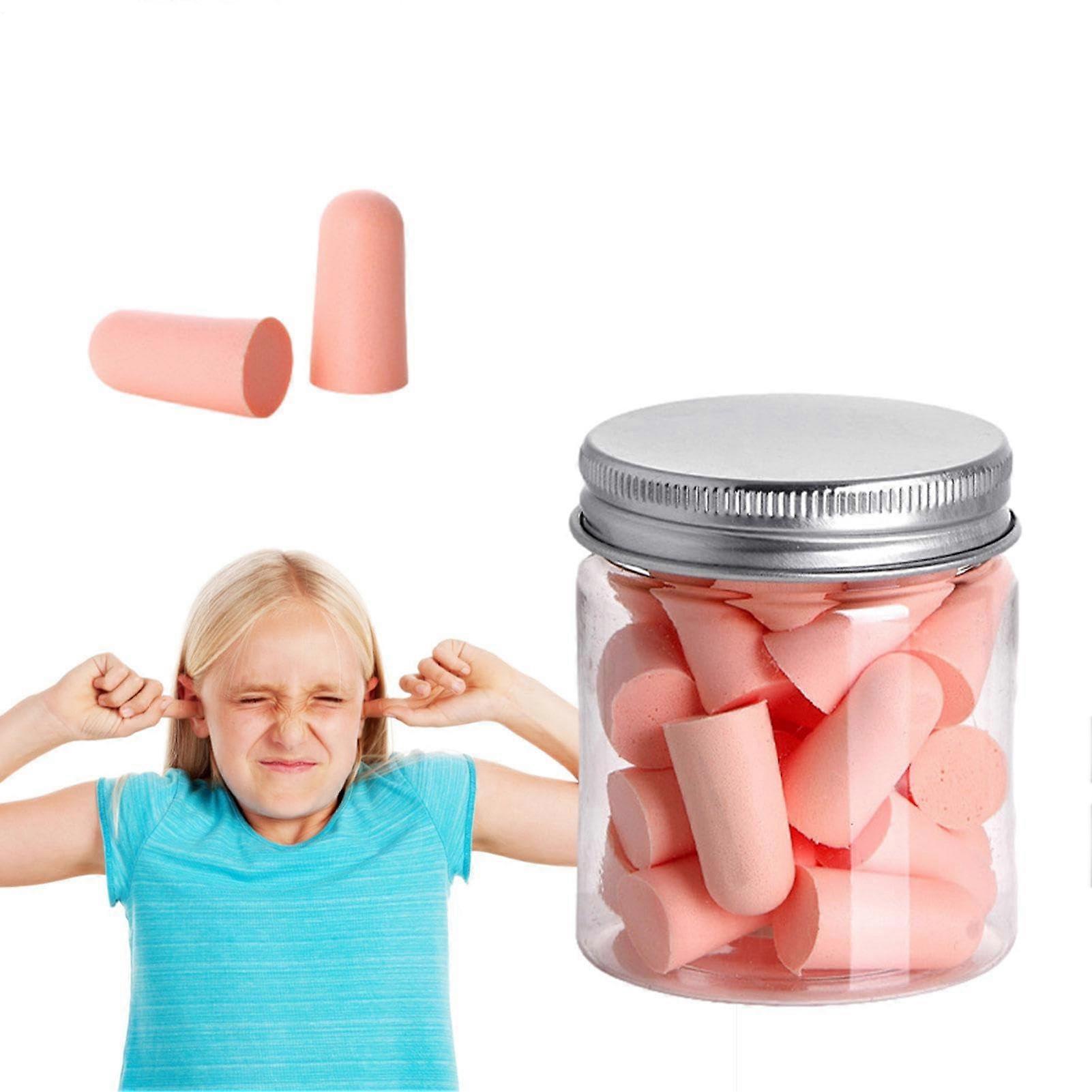 Ultra Soft Ear Plugs For Sleeping Noise Cancellation Slow Rebound Microbubble Pore Cherry Blossom Powder Color 24 Pieces