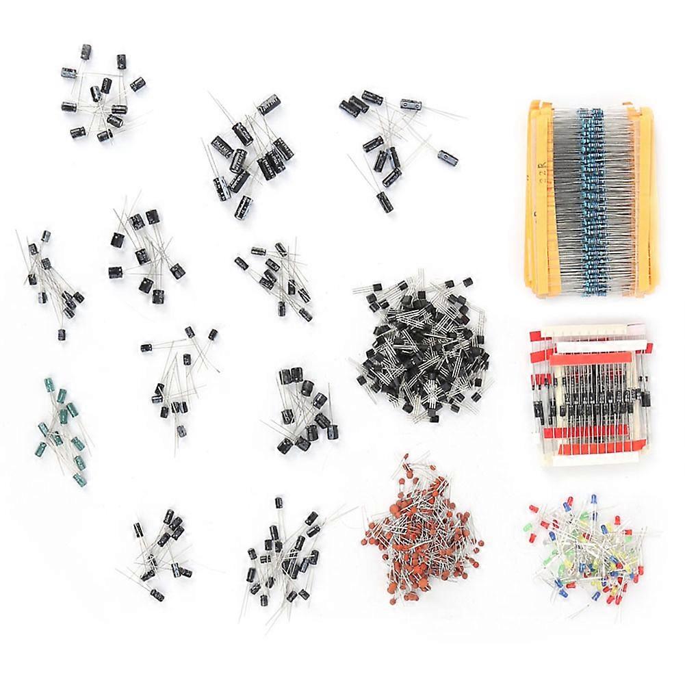 1390PCS Resistor Electrolytic Capacitor LED Diode Transistor Ceramic Capacitor Kit