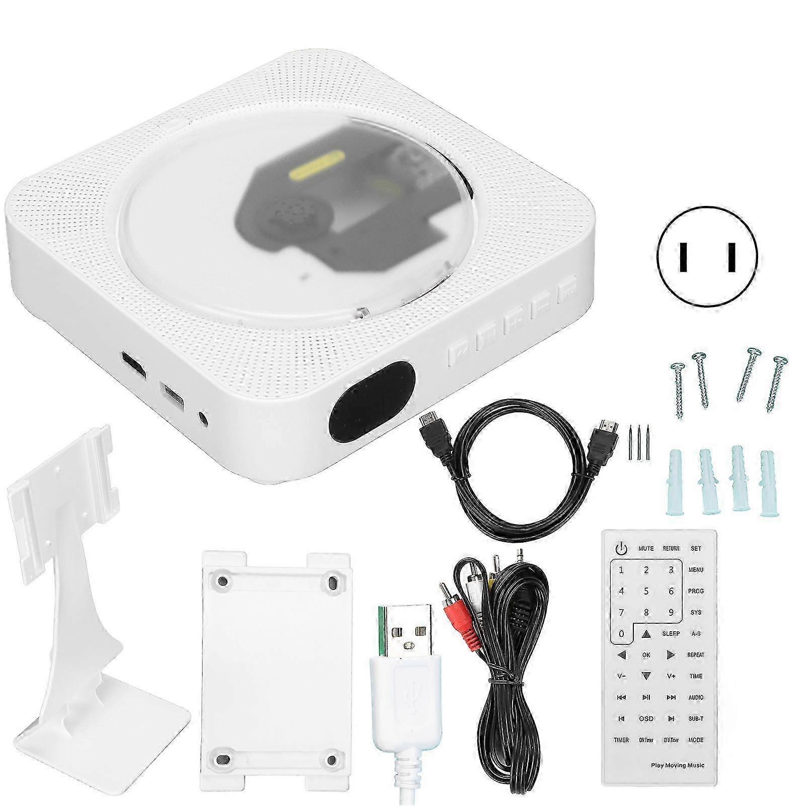 Bluetooth DVD Player Builtin HiFi Speaker Wall Mountable CD DVD Player with Remote Control for Home