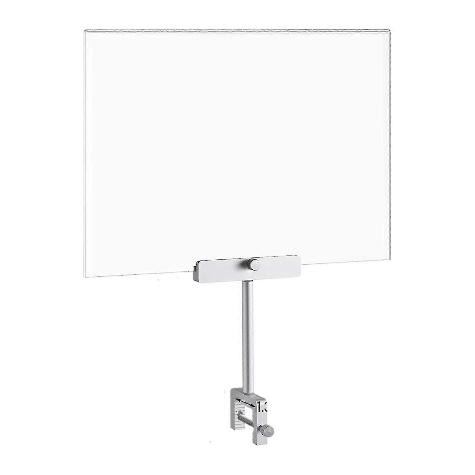 Acrylic Sign Holder with Clamp for Office Hangrails and Tubes Clothing Store