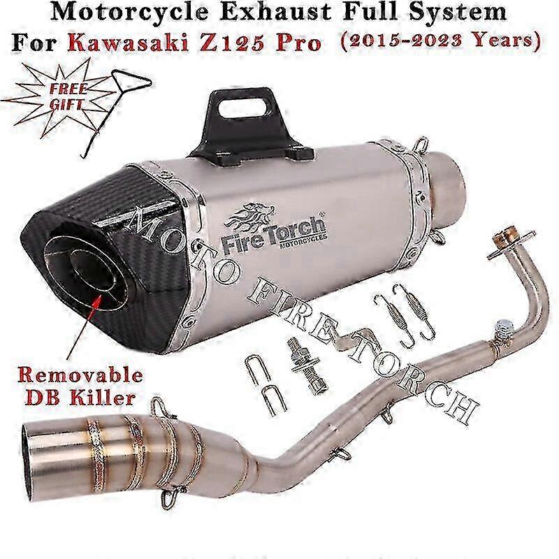 Exquisite Exhaust Pipemotorcycle Exhaust Moto Escape Full System Modified Muffler With Front Link Pipe Db Killer For Kawasaki Z125 Pro 2015 - 2023