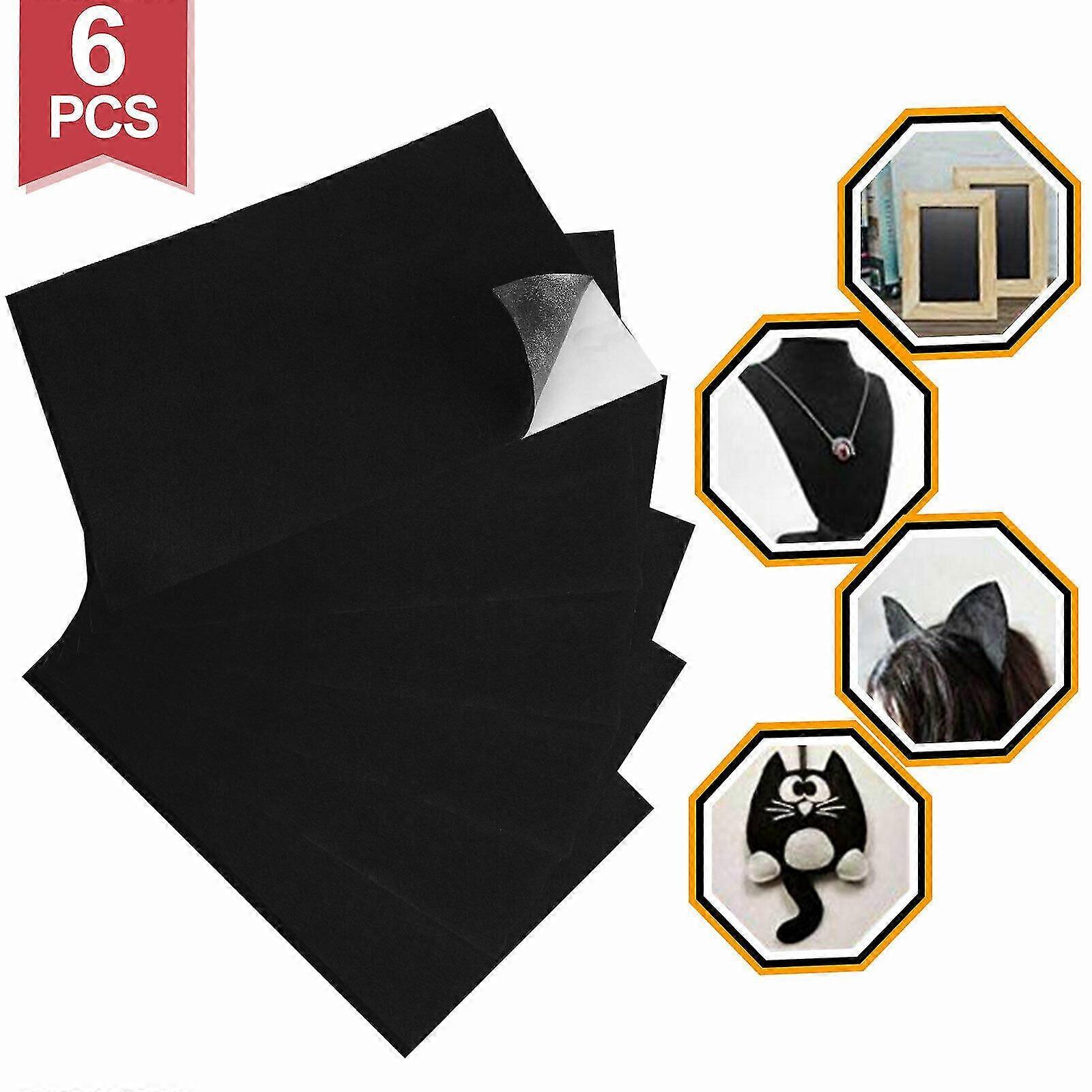 Black Felt Fabric Adhesive Sheets Multipurpose Velvet Sheet Sticky Glue Back