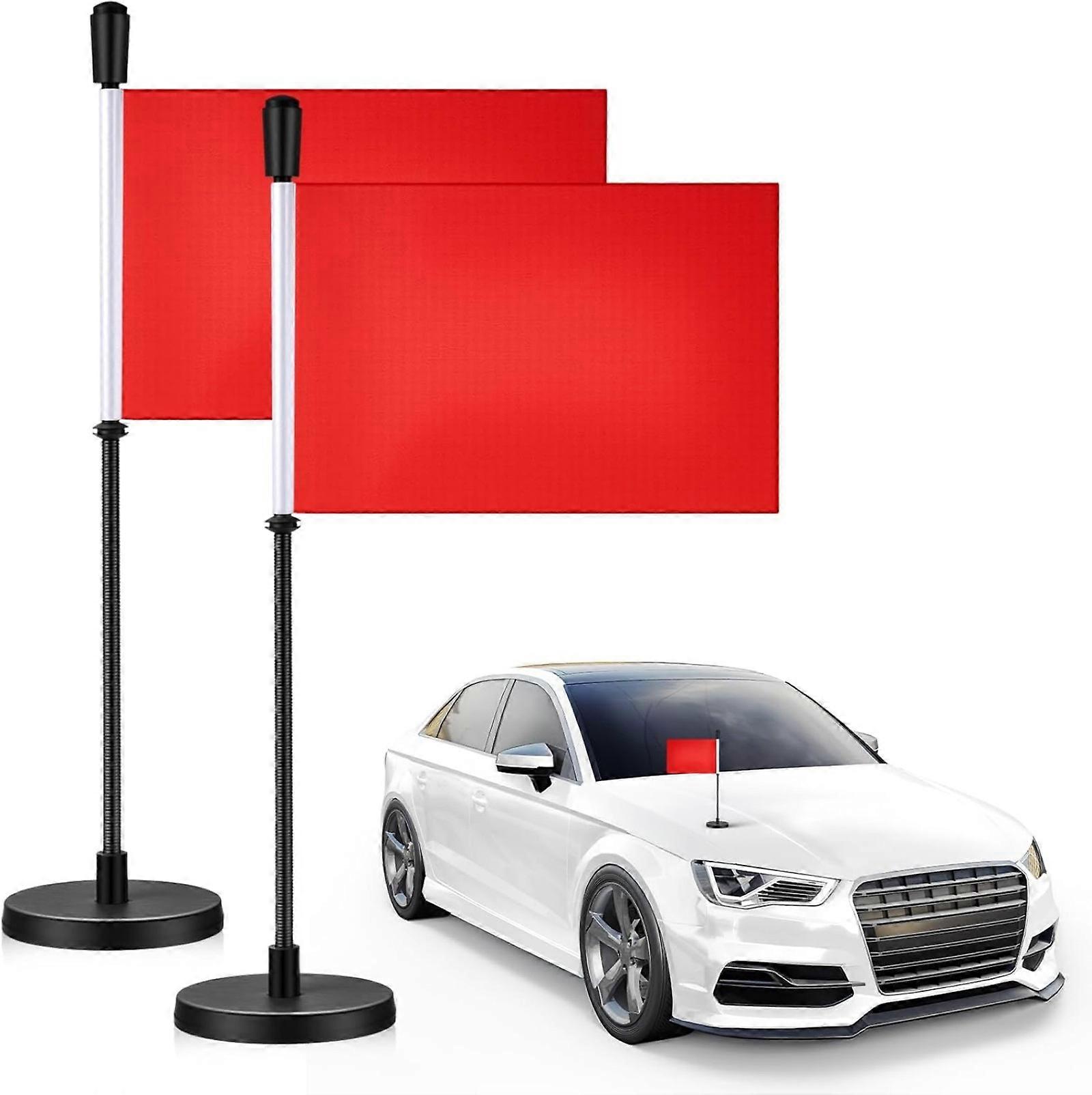 Flexible Automotive Flags 2 Part Set Highlighting Double Partial Printing and Impermeable Magnetic Mounts Multicolor