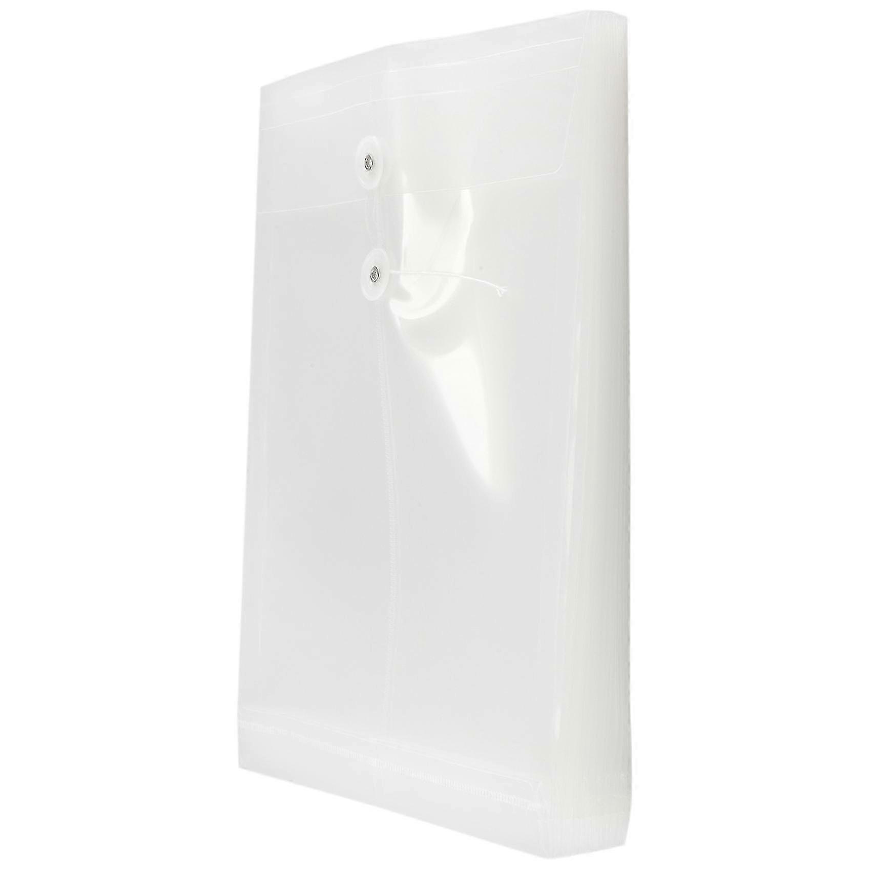 Clear Plastic Envelopes with Button & String Tie - Document Folders & Expandable Files 12 Pack