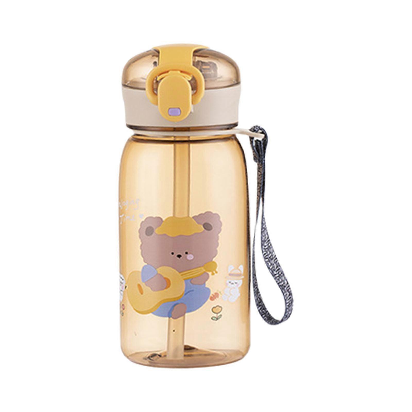 Plastic Drinking Bottle With Straw Large Capacity Transparent Water Cup With Lid Drinkware for Workouts Commuting Multicolor