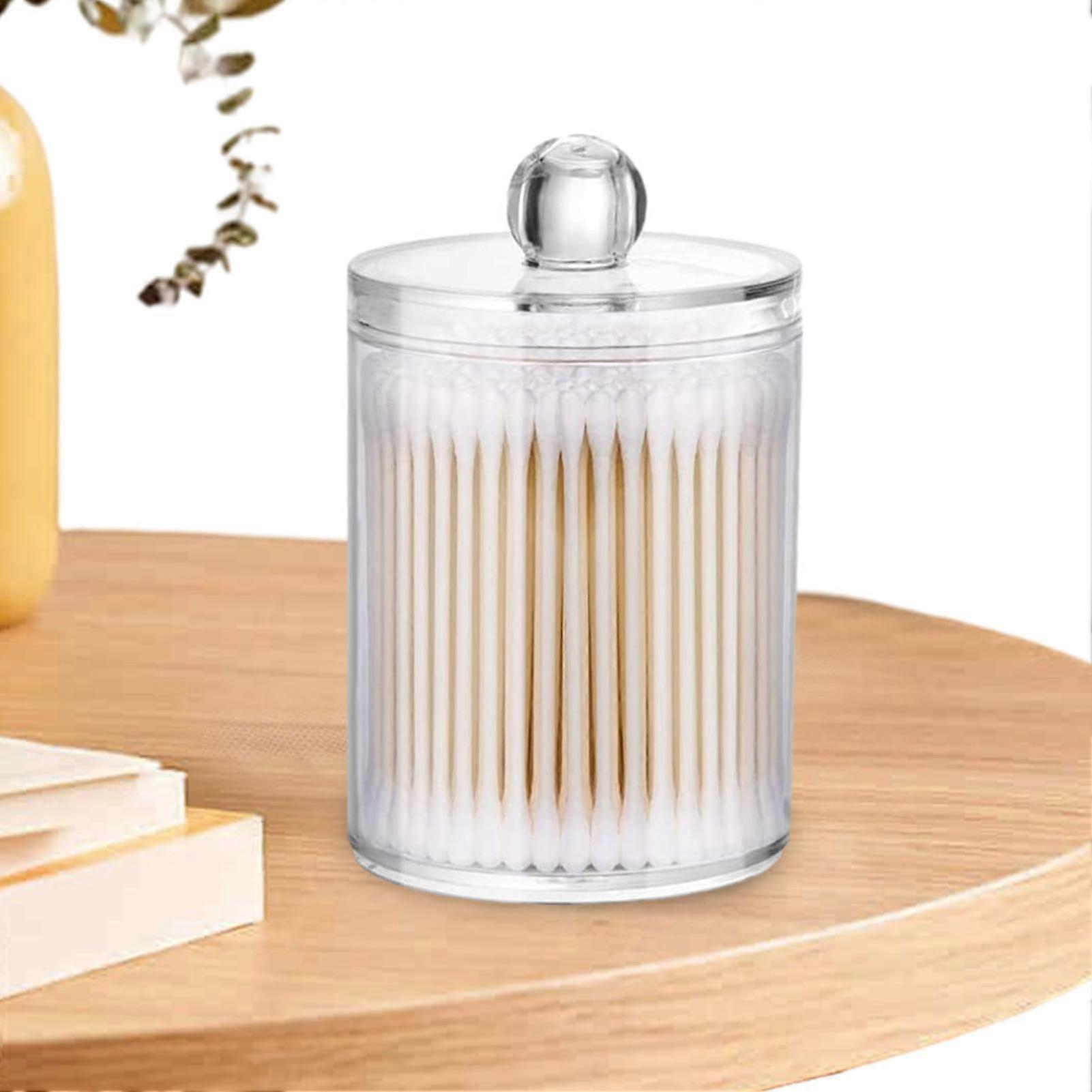 Acrylic Round Storage Box with Lid, Dustproof Container for Dental Floss and Small Items