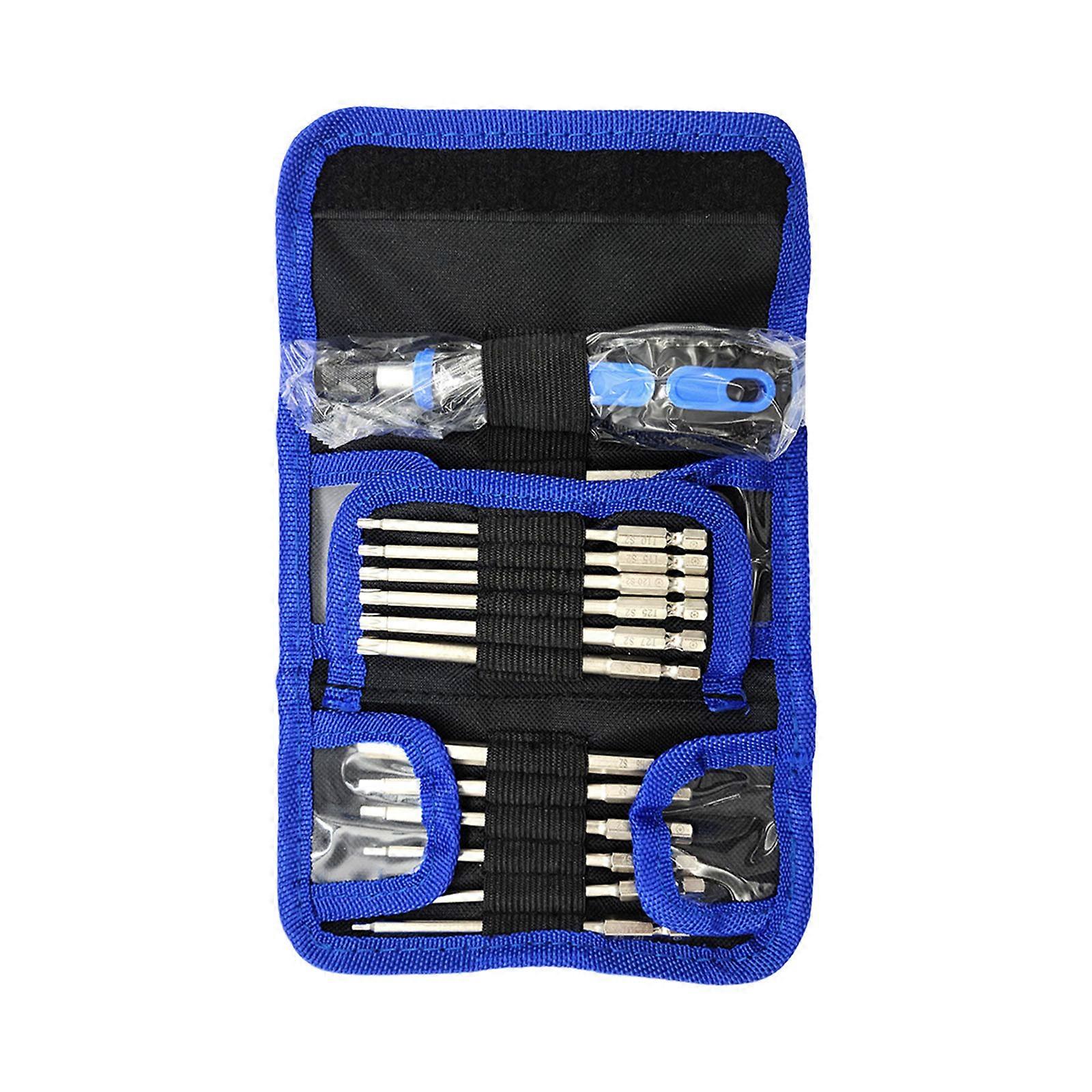 24Pcs Reinforced Screwdriver Bit Set For Tight Space Includes Magnetic Adapter And Light Weight Tool Bag Multicolor