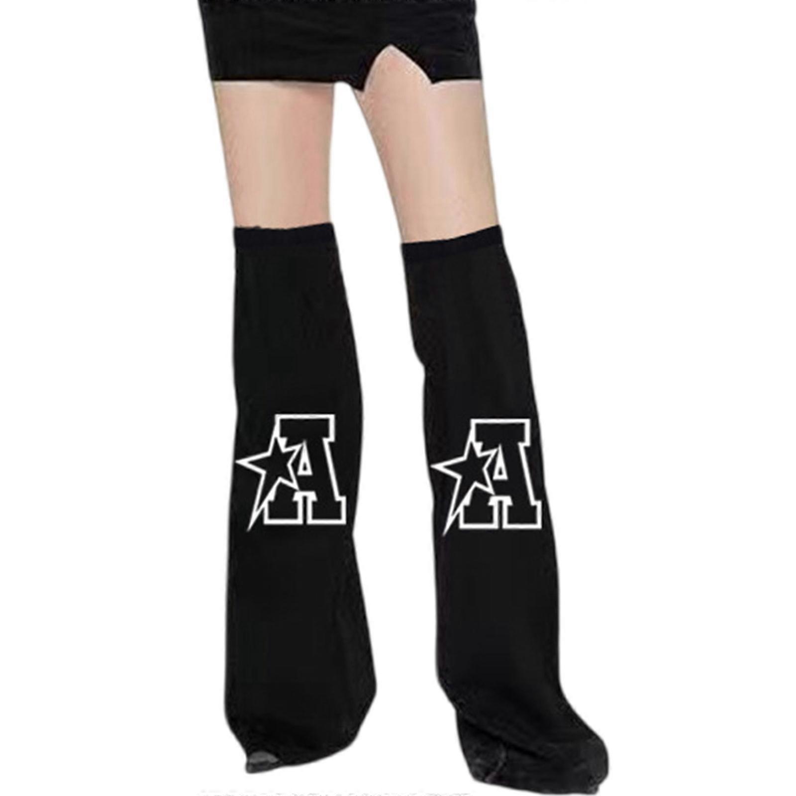 מחממי רגליים מתרחבים לנשים בנות שנות ה-80 הרג'וקו פאנק ברכיים גבוהות גרבי רגליים Preppy גרביים בגדי גוטיק סגנון רחוב שחור