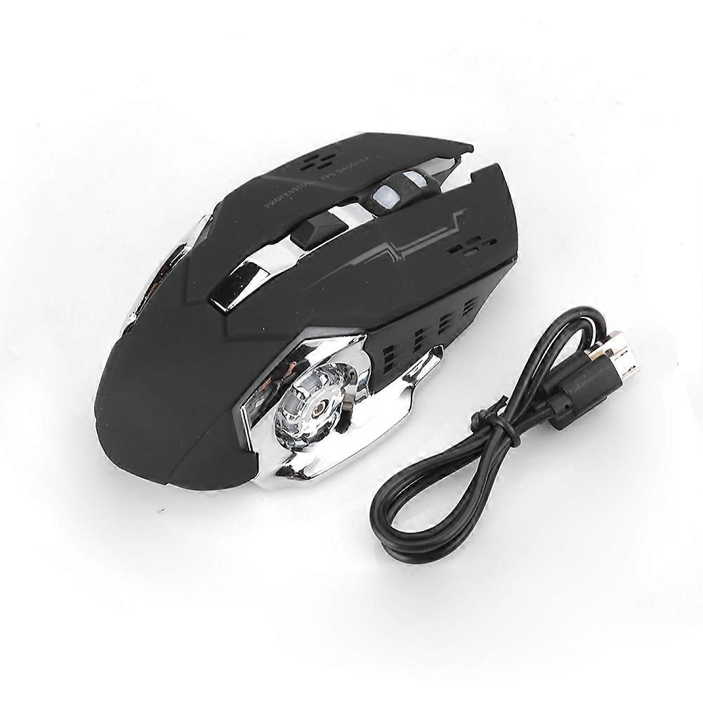 Wireless Charging Mouse USB Game Mute Lighting Computer Laptop Accessories 10 MetersBlack Silent Typ